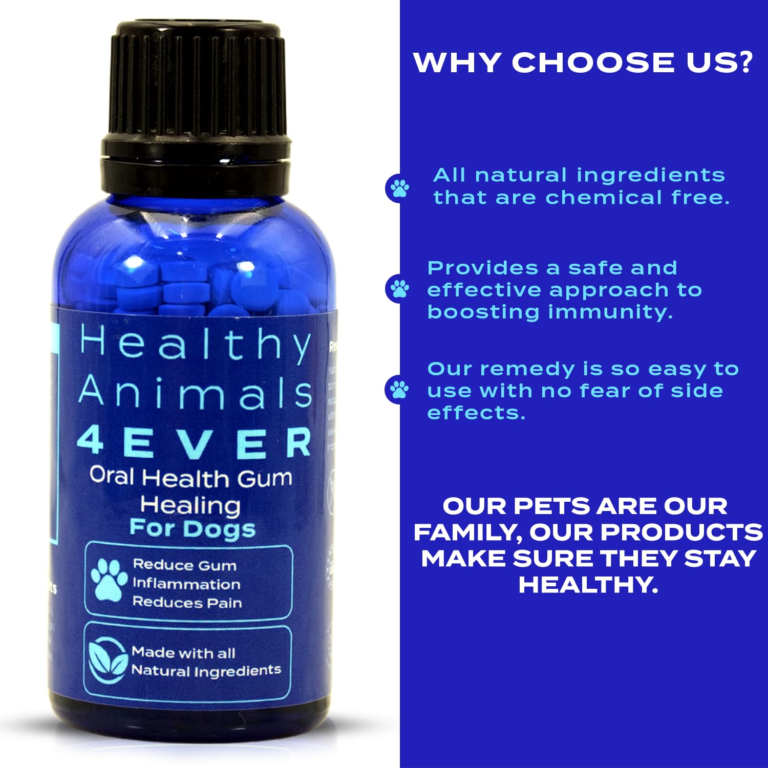 Healthy Animals 4 Ever Oral Health Gum Healing for Dogs - Relieves Inflammation, Soothes Pain, Fights Gum Disease - Natural, Non