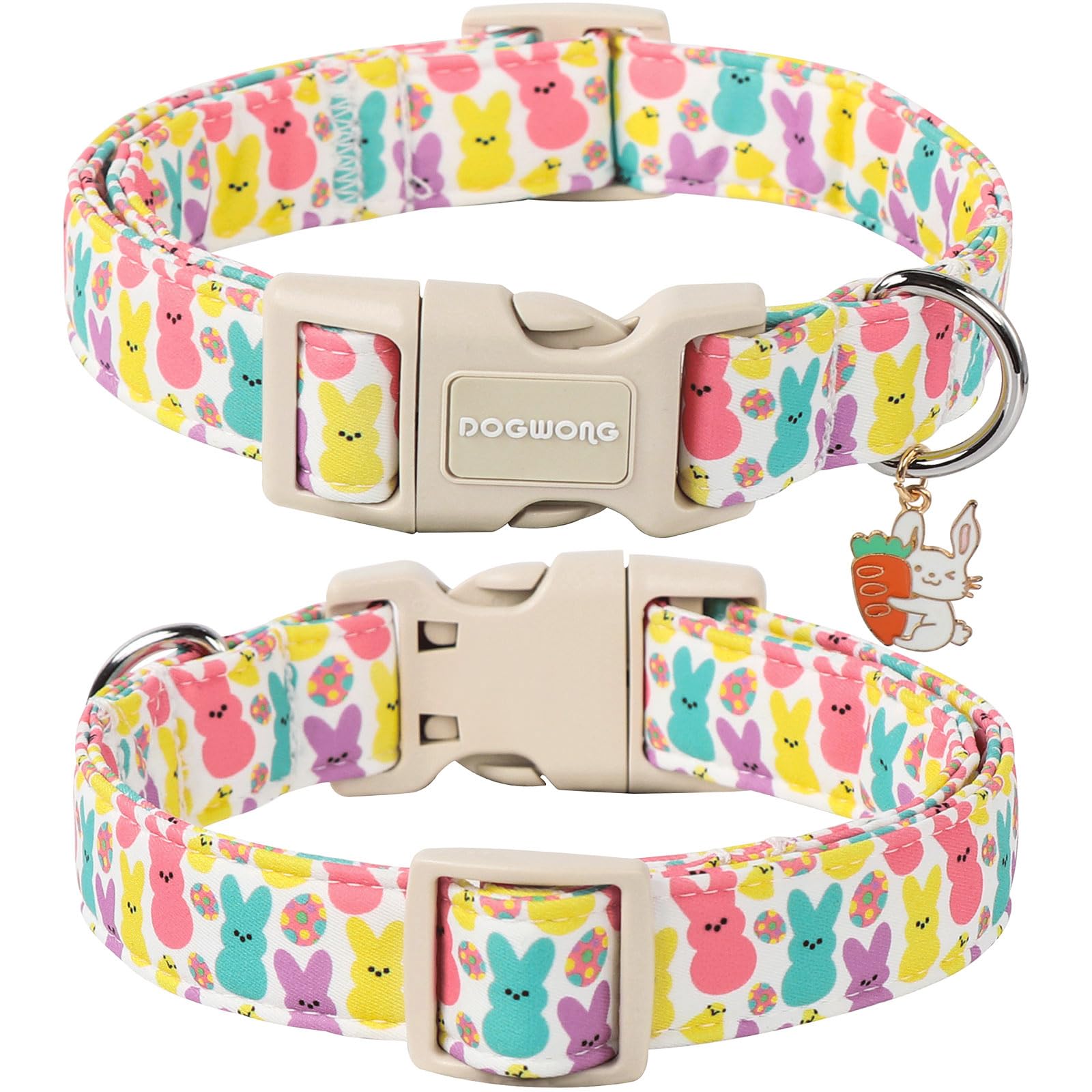 Dogwong Easter Dog Collar- Cute Coloful Egg Dog Collars Adjustable Designer Easter Day Puppy Heart Dog Collar For Small Medium L