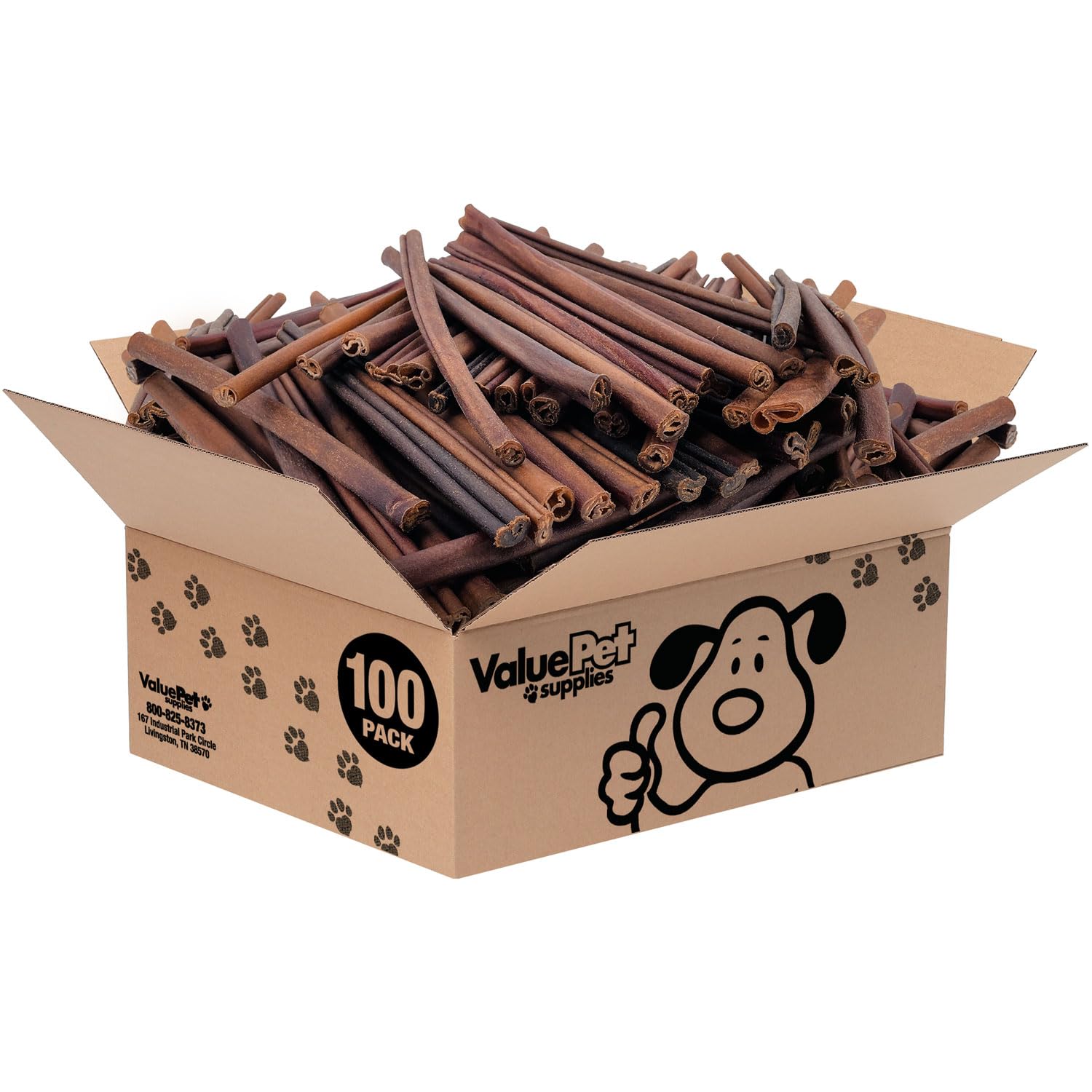 ValueBull Collagen Sticks for Dogs, 12 Inch Medium Chews, Natural Long-Lasting Dog Treats, 100 Count Bulk Pack - Supports Joints