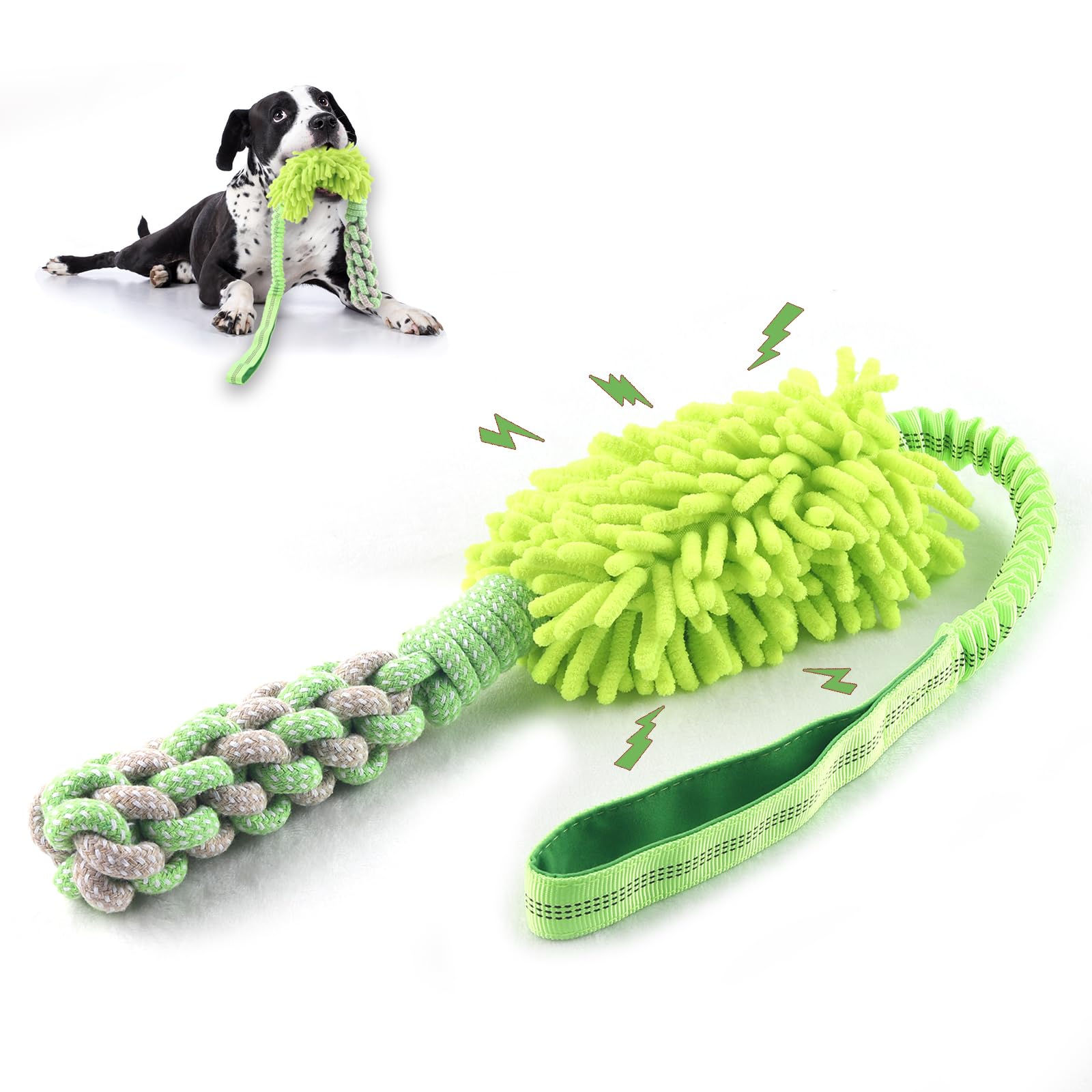 wodoca Dog Rope Toy Tug of War Dog Toy for Aggressive Chewers, Interactive Puppy Chew Toys Rope with Strong Squeak, Knots Cotton