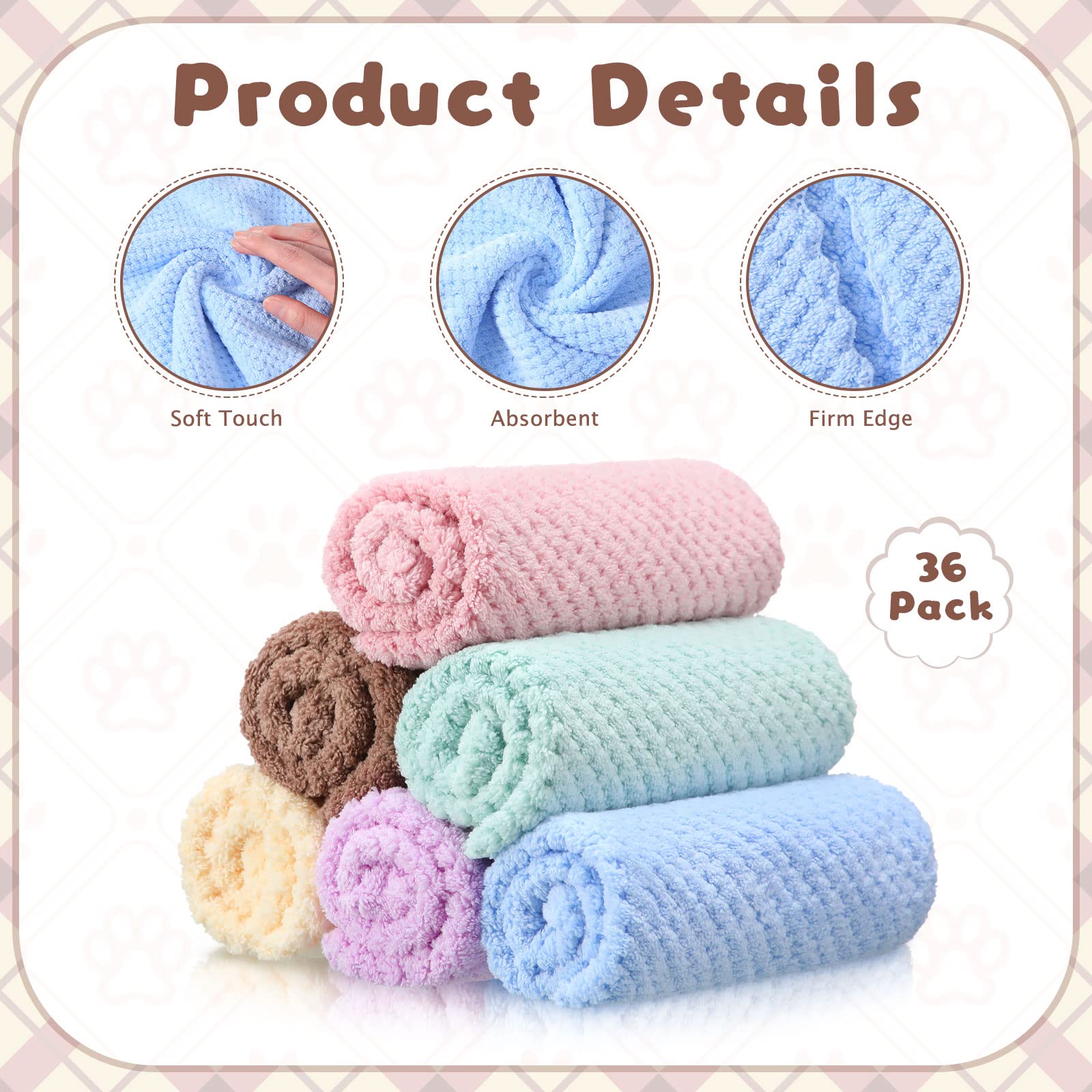 36 Pcs Guinea Pig Blankets Soft Fleece Cage Liners Guinea Pig Accessories Washable Bedding Sleeping Mats Absorbent Bath Towels F