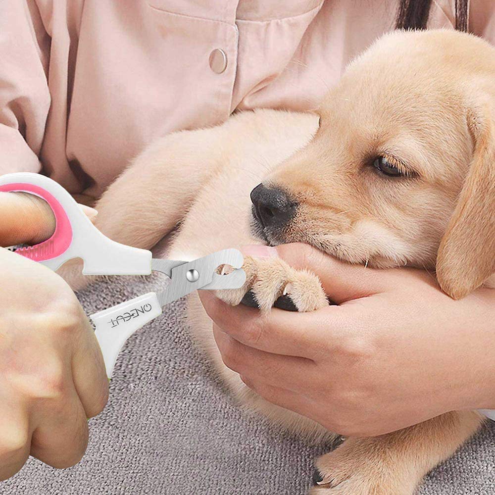 OneCut Pink Pet Nail Clippers - Professional Cat, Kitten, Puppy, Rabbit & Small Dog Nail Trimming Tool, Sharp & Safe Design