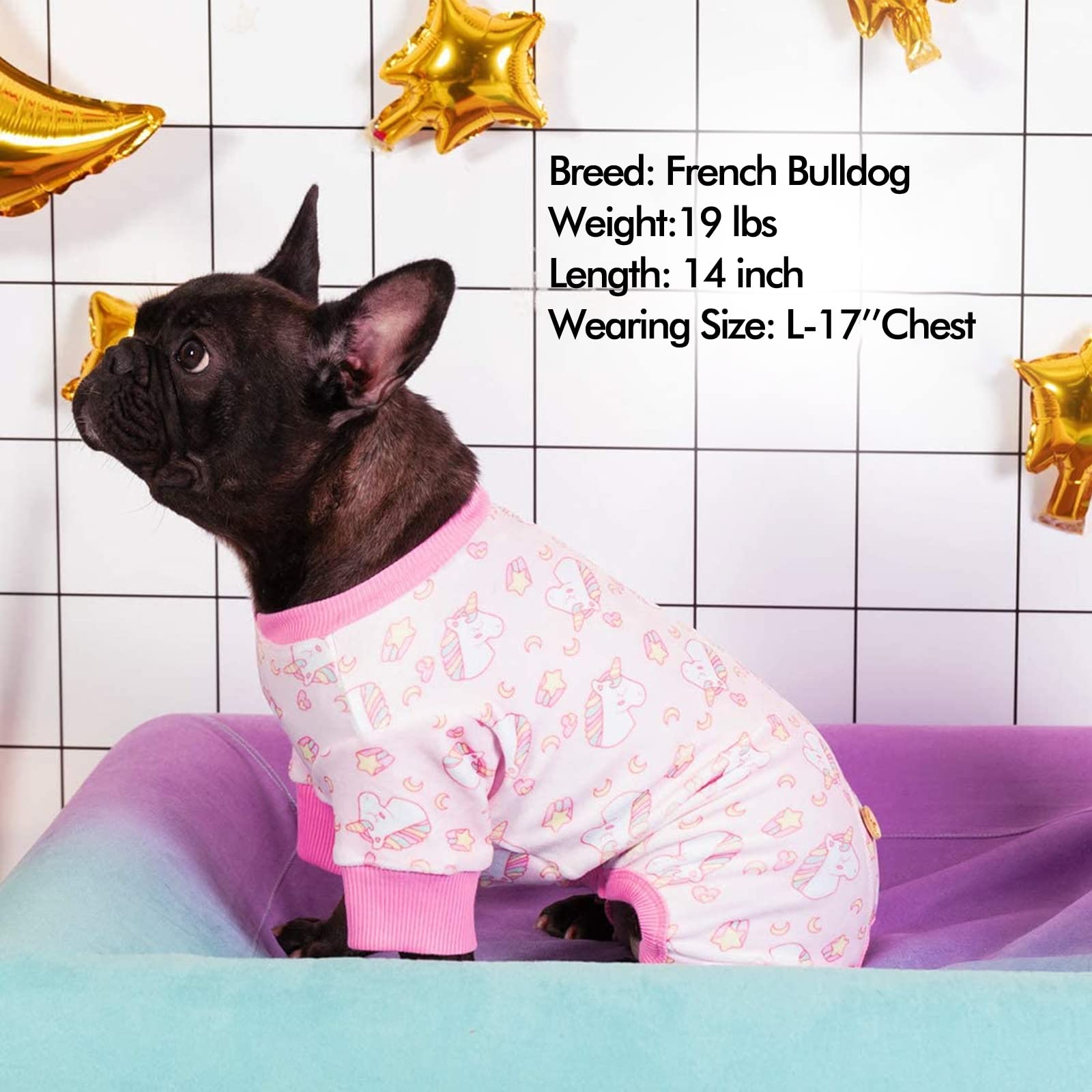 Kyeese Dog Pajamas Pink Unicorn Dog Costume Small Dog Pajamas Comfy Dog Clothes Dog Coat Dog Onesie Dog Surgery Recovery Suit Ca