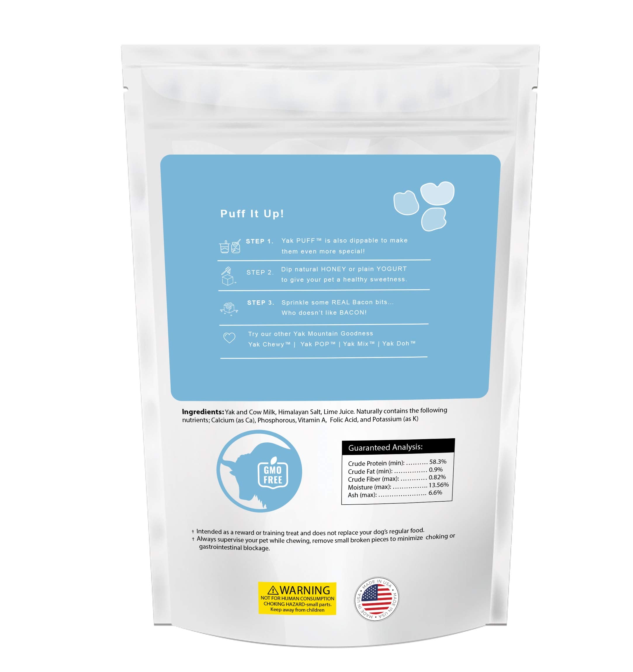 Yak Gold Puff 4oz - Healthy Himalayan Training Treat for Dog
