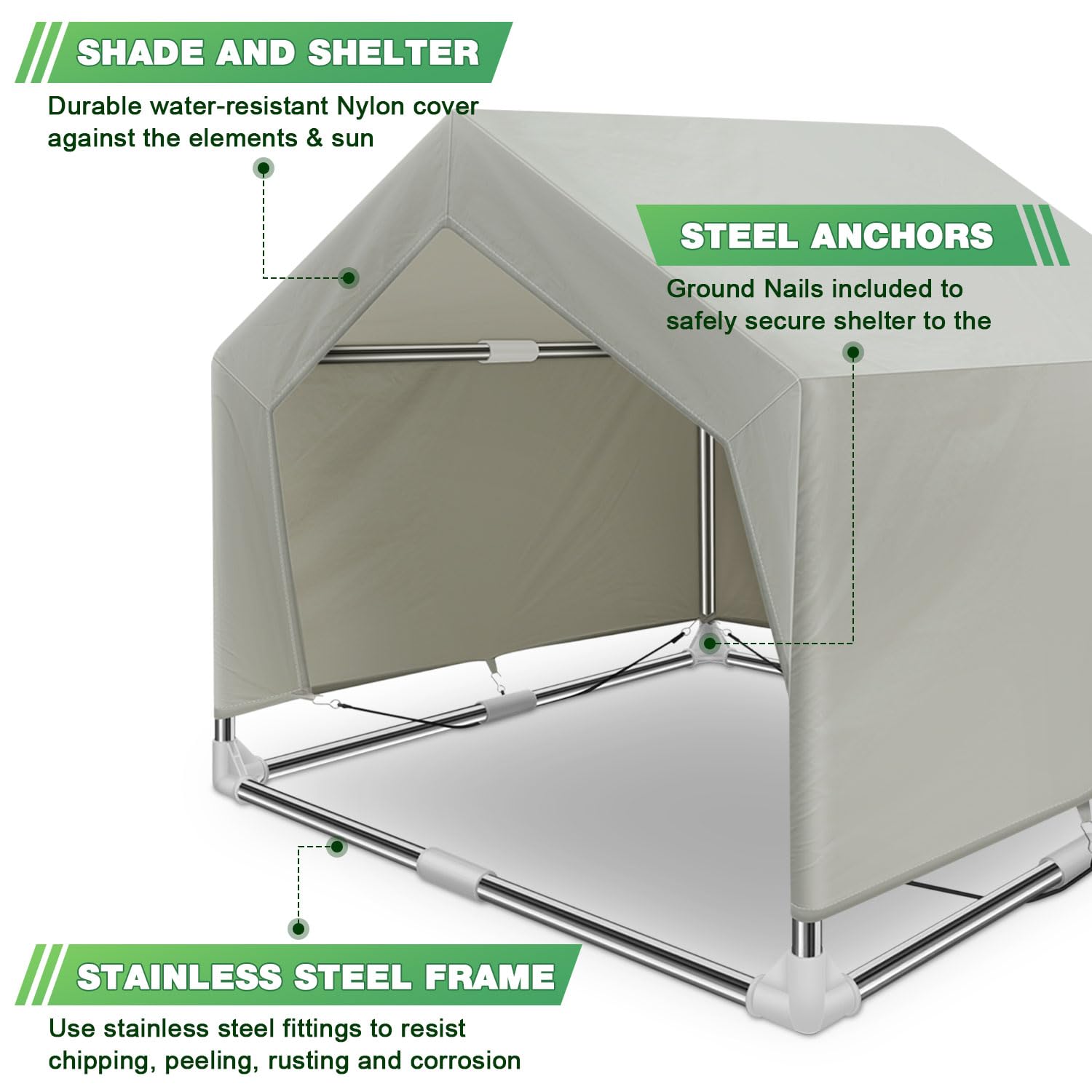 Dog Shade Shelter Outdoor Medium Tent Dog House For Medium Dogs, Outdoor Dog Tent, Outside Sun Rain Canopy Pet House For Cats, R