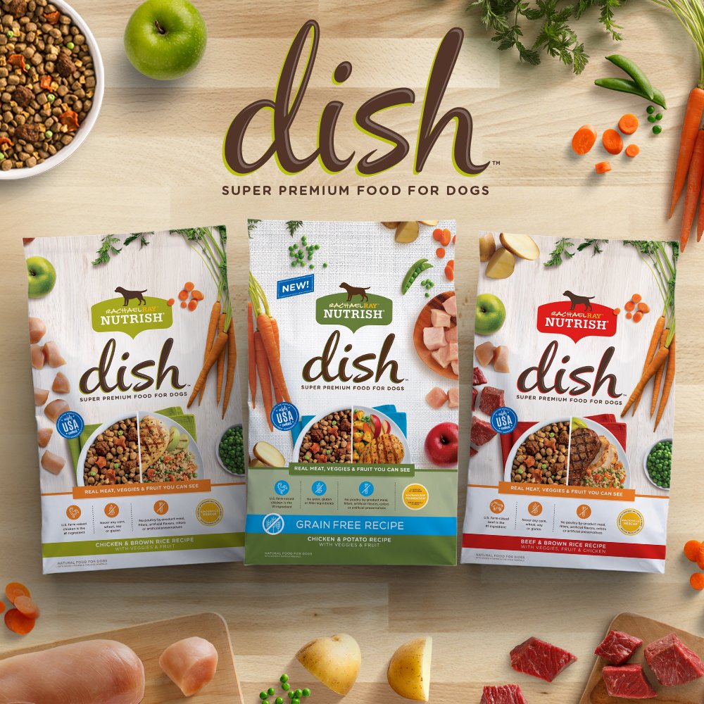Nutrish Rachael Ray Dish Premium Natural Dry Dog Food with Added Vitamins, Minerals & Taurine, Chicken & Brown Rice Recipe with