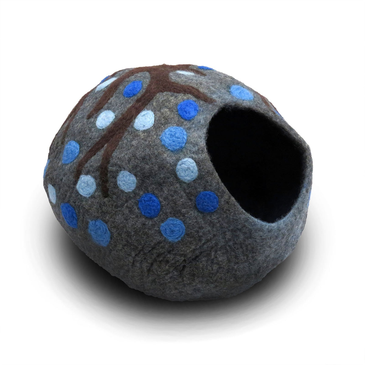 Wool Cat Cave Bed - Eco Kitty Cave - Eco Friendly, Fair Trade, Handmade, Organic Cat Hideout - 20'' Extra Large (X-Large, True B