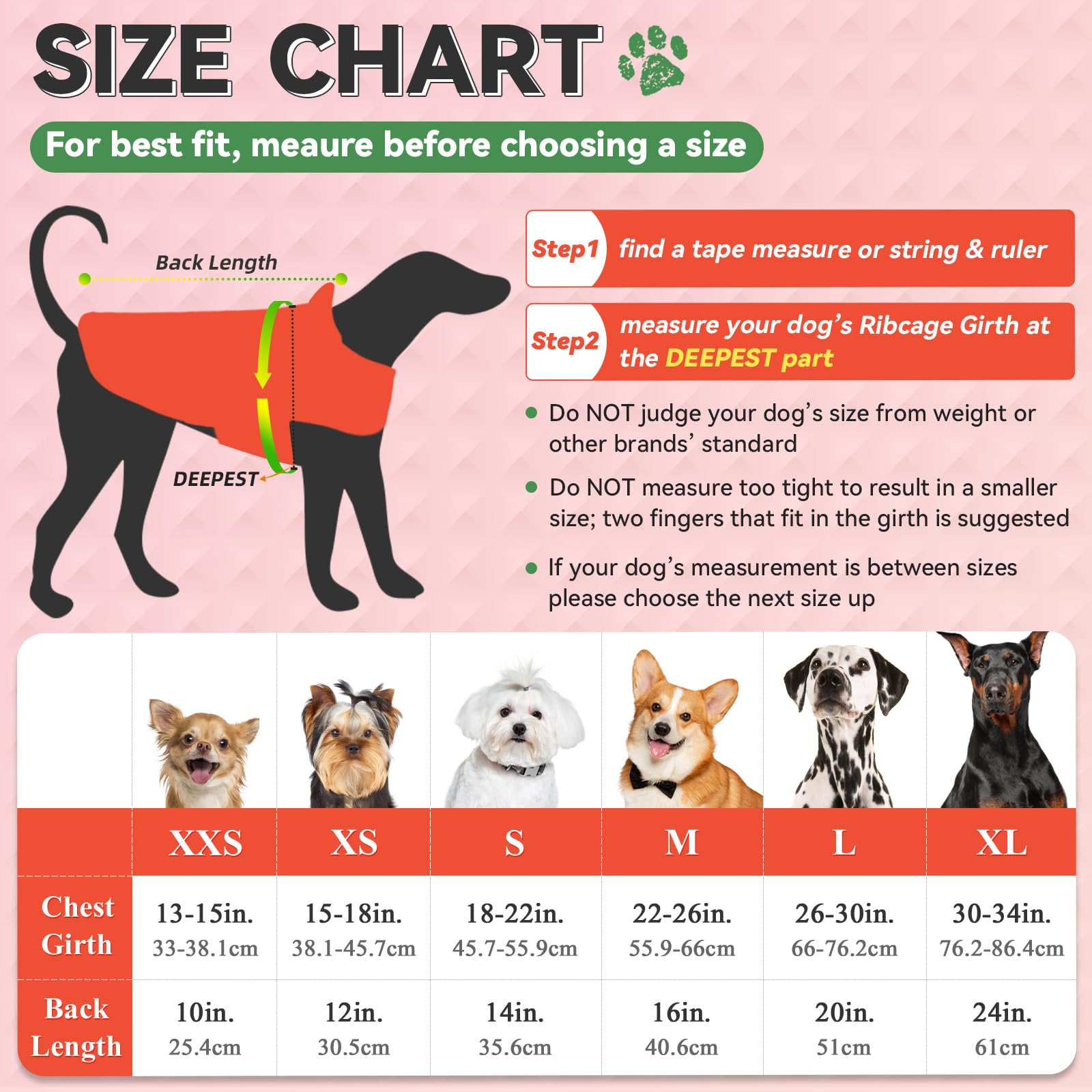 VIVAGLORY Dog Raincoat for Large Dogs, Easy on & Off Pet Rain Clothes, Reflective Lightweight Breathable Dogs Safety Vest Jacket