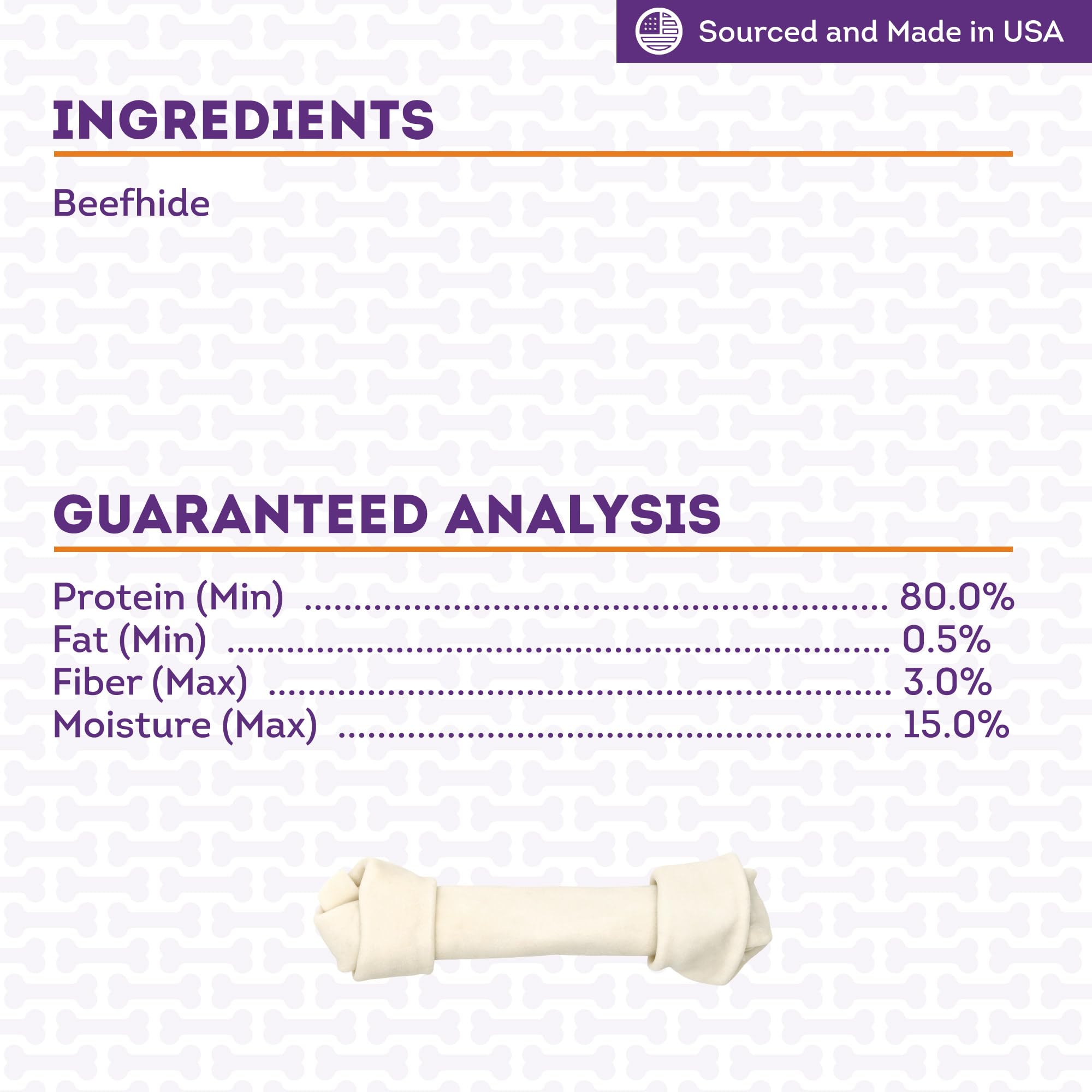 Treatly USA Beefhide Bones 9-10 Dog Chew Treats - Natural Flavor, 1 Count/1 Pack