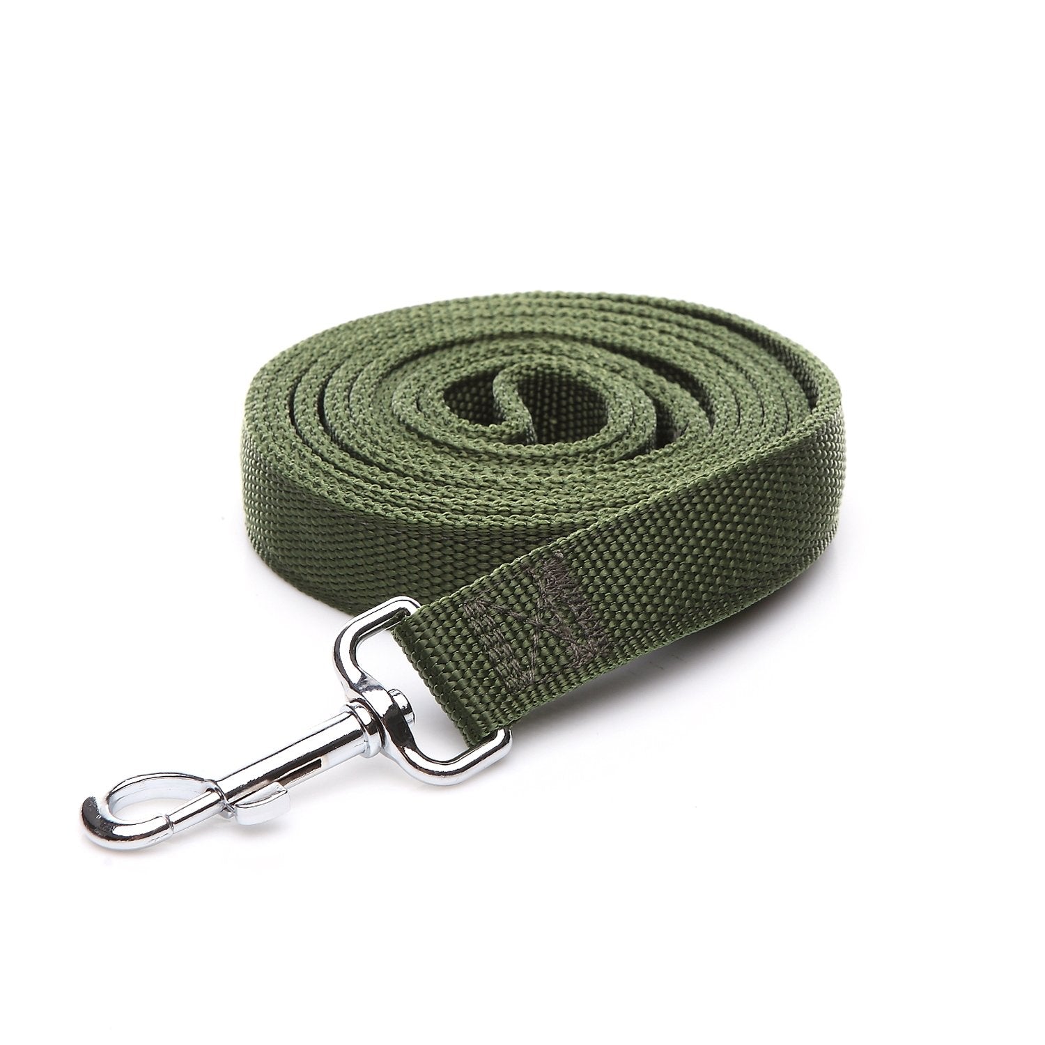 Strong Nylon Dog Leash With 2-Layer, 4 Ft/ 6 Feet Long, 1 Inch Wide For Medium Large Dogs (1'' X 7 Ft, Green)