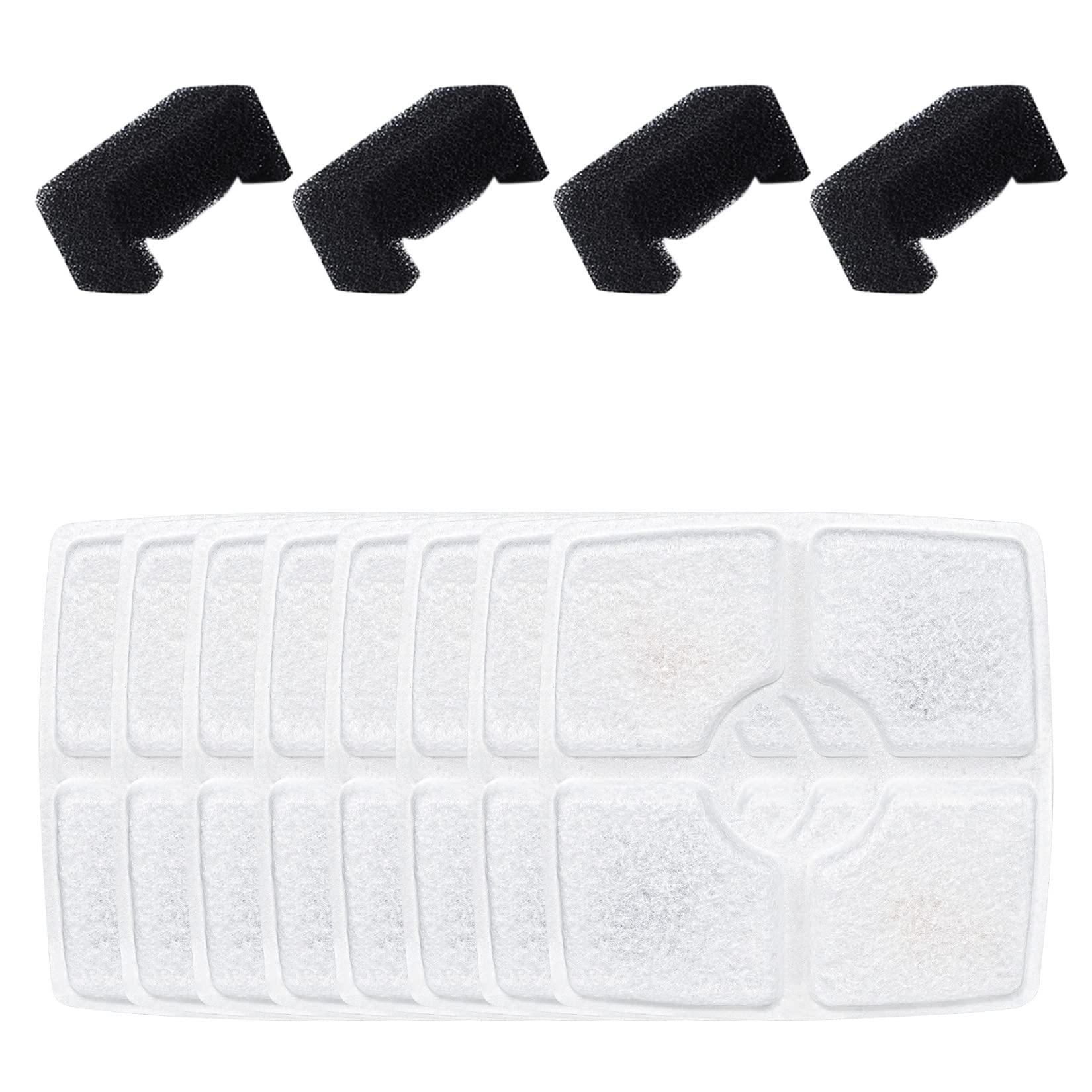 Wonder Creature Cat Fountain Filter For Cubic Cat Water Fountain Stainless Steel Top, 8 Carbon Filters 4 Foam Filters Pack For C