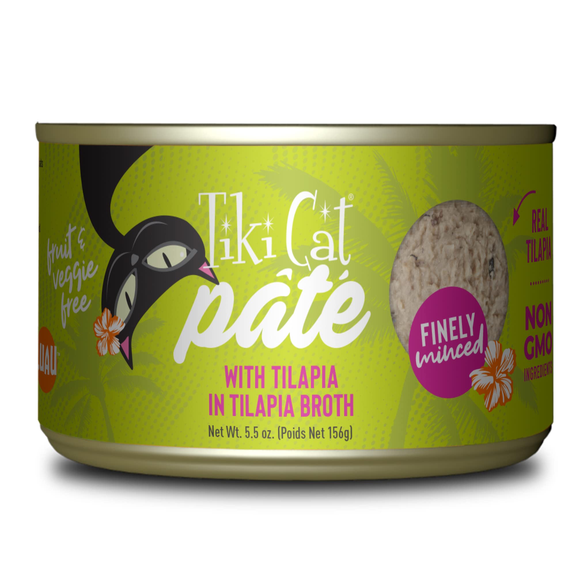 Tiki Cat Luau Pate, Tilapia Recipe in Tilapia Consumme, Grain-Free Balanced Nutrition Wet Canned Cat Food, for All Life Stages, 