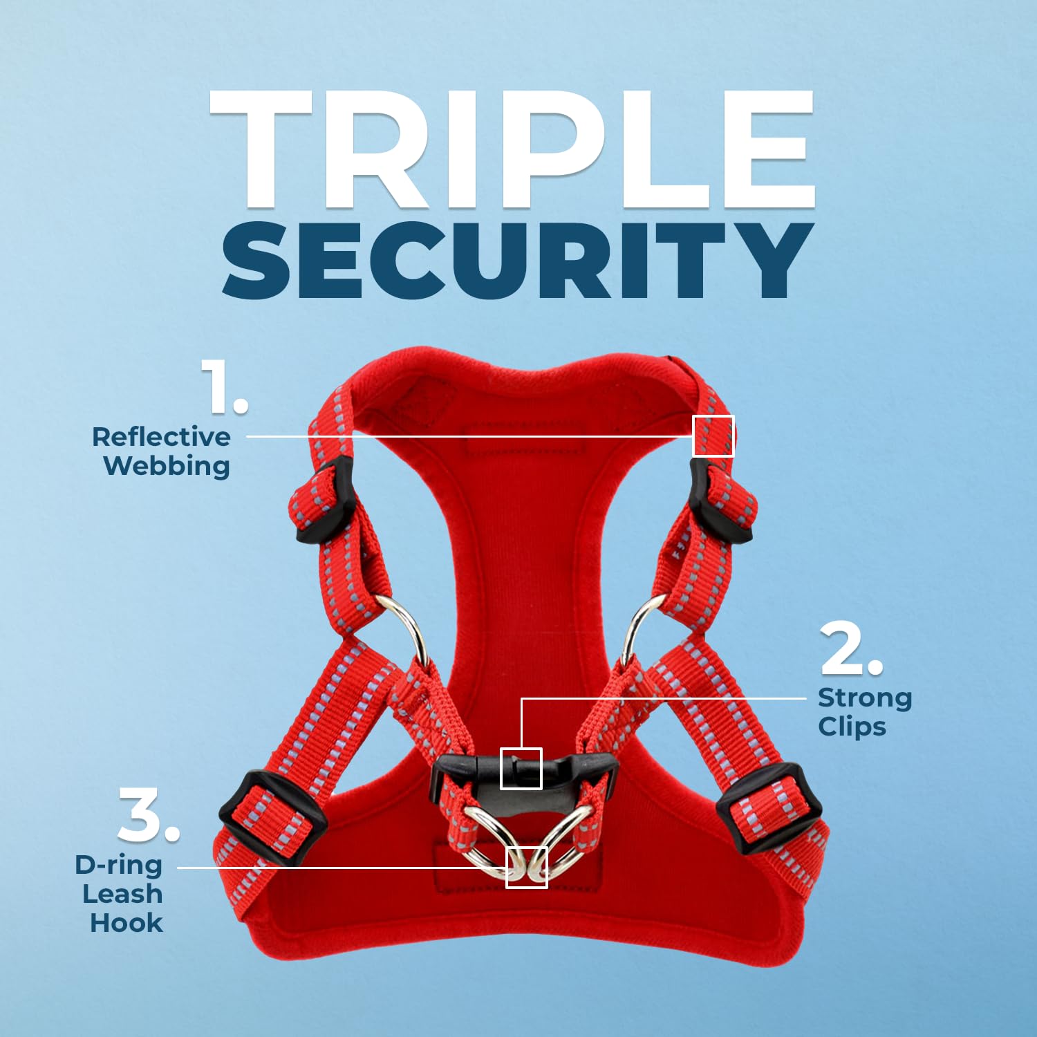 Best Pet Supplies Voyager Adjustable Dog Vest Harness Breathable No Pull Harness For Small, Medium, Large Dogs, Heavy Duty Harness For Walking, Jogging, Easy Step-In, Reflective Stripes - (Red), S