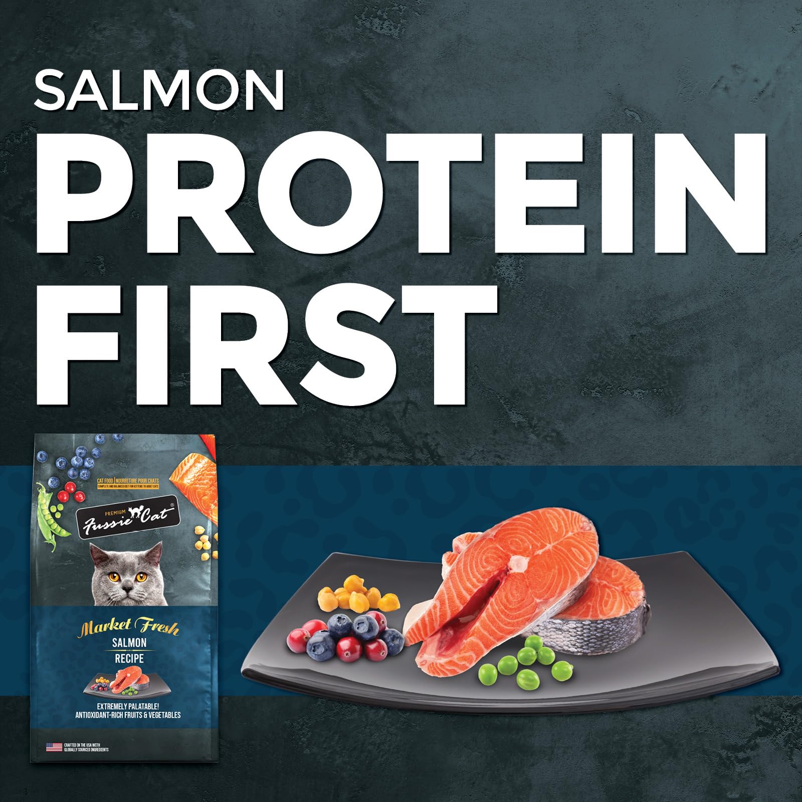 Fussie Cat Market Fresh Salmon Recipe, Dry Cat Food, 3.5lb Bag