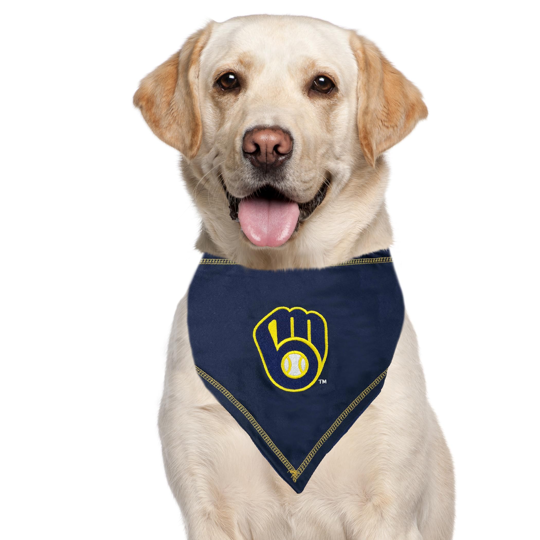 Pets First Milwaukee Brewers Tie Bandana, Small/Medium. Dog Bandana Scarf Bib For Pet Cat Dog. The Ultimate Game-Day, Party Band