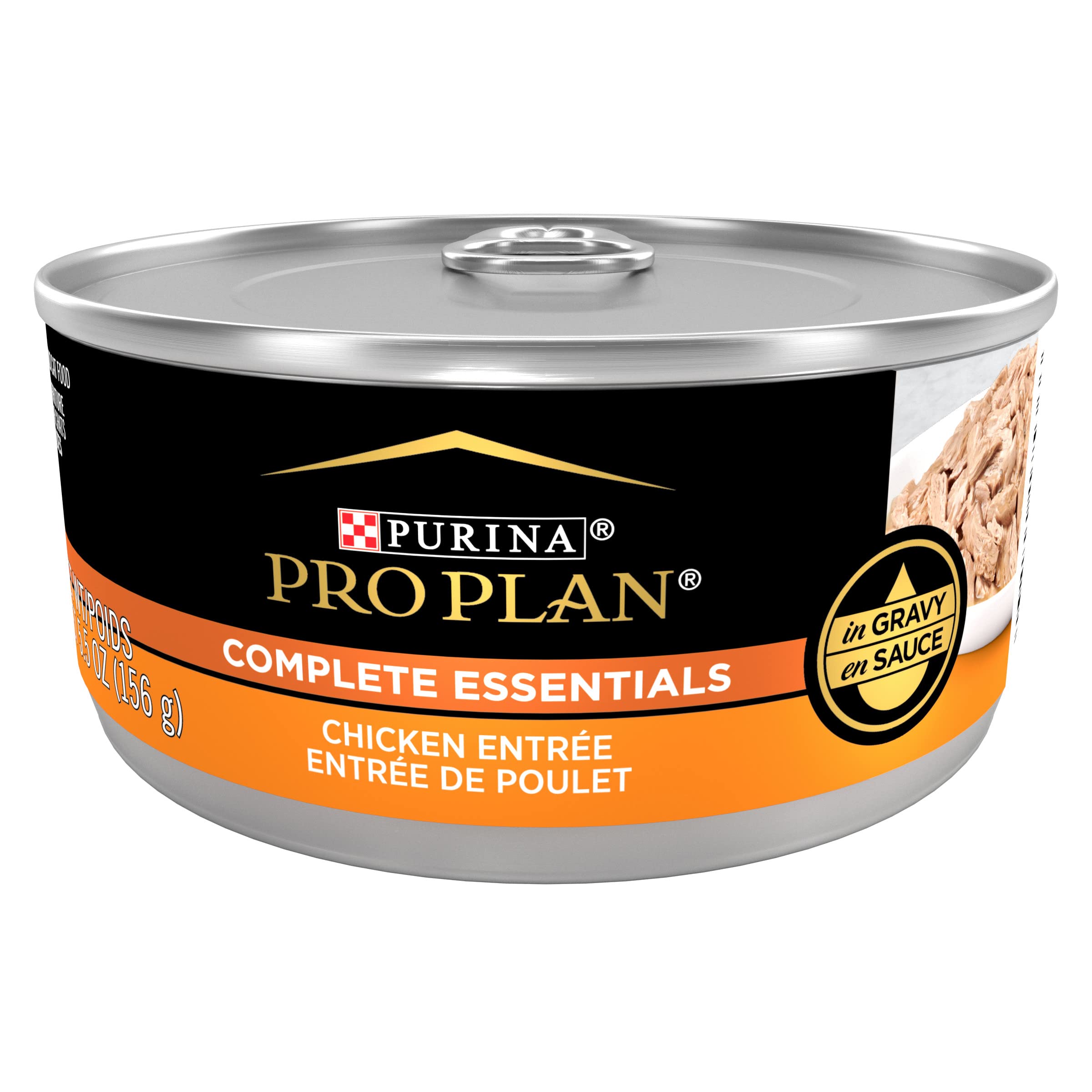 Purina Pro Plan Complete Essentials High Protein Cat Food Gravy, Wet Cat Food Chicken Entree - (Pack of 24) 5.5 oz. Cans