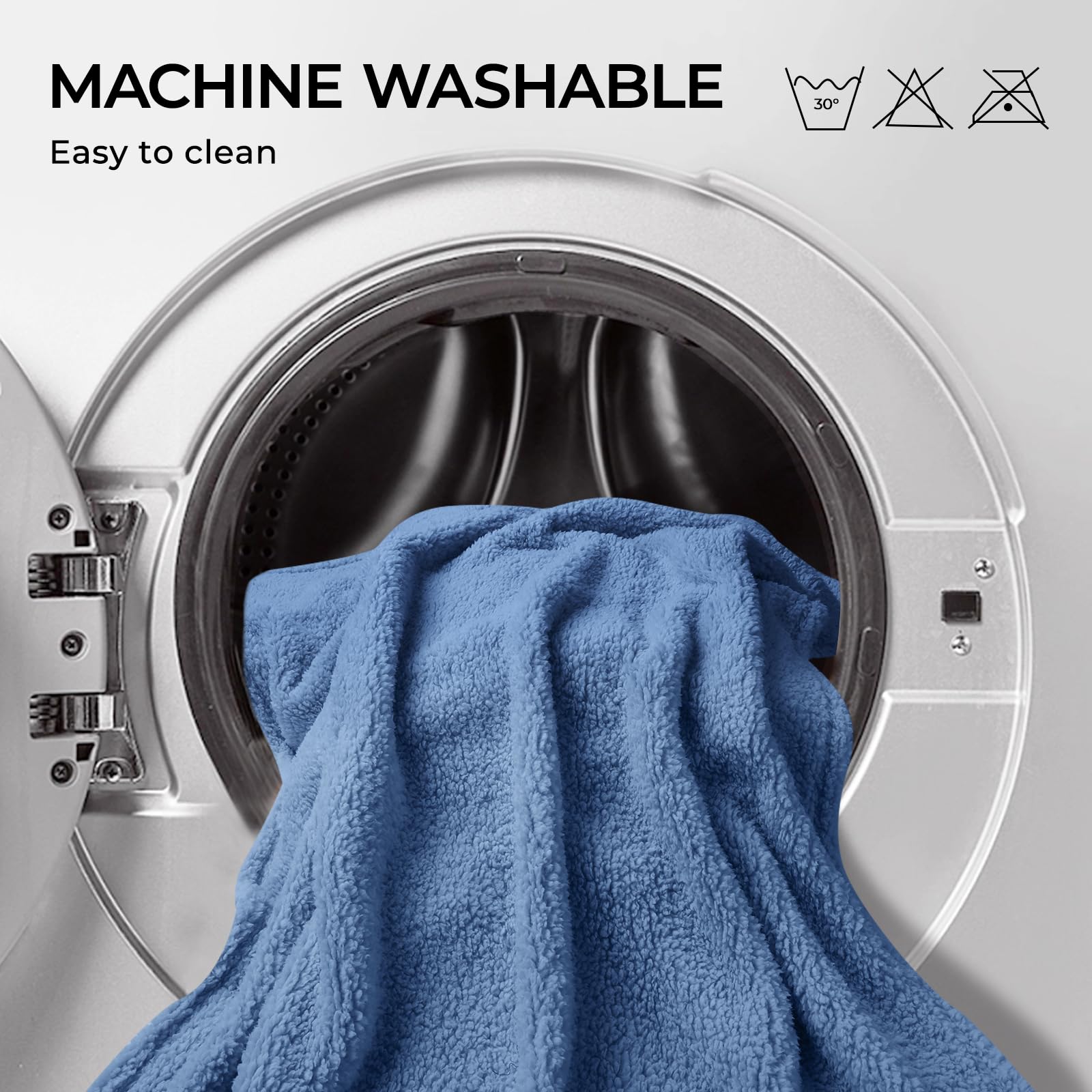 Luciphia 1 Pack 3 Calming Dog Blanket Fluffy Premium Fleece Pet Blankets Soft Sherpa Throw For Dogs Puppy Cat Haze Blue Large (4