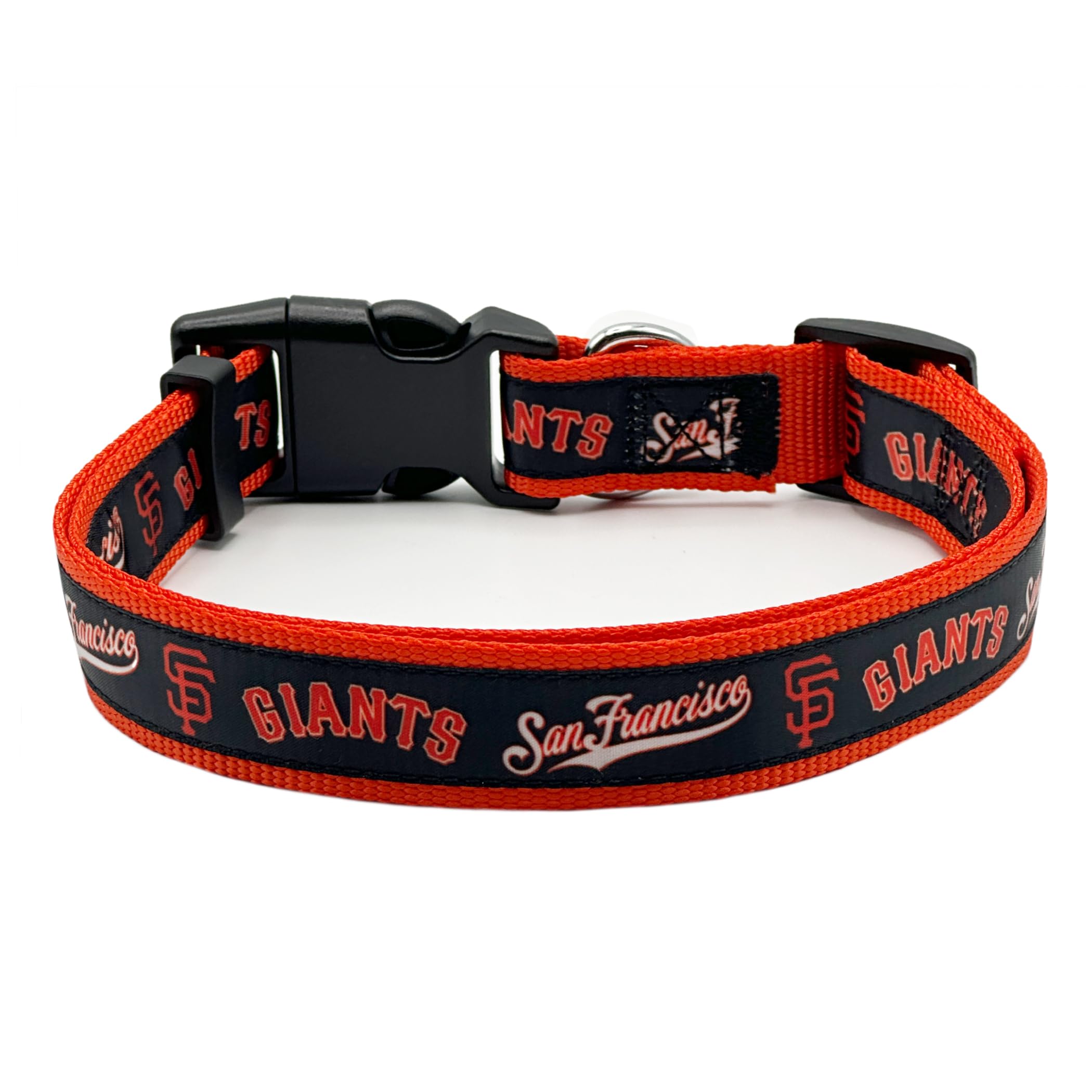 MLB San Francisco Giants Licensed PET COLLAR- Heavy-Duty, Strong, and Durable Dog Collar. Available in 29 Baseball Teams and 4 S