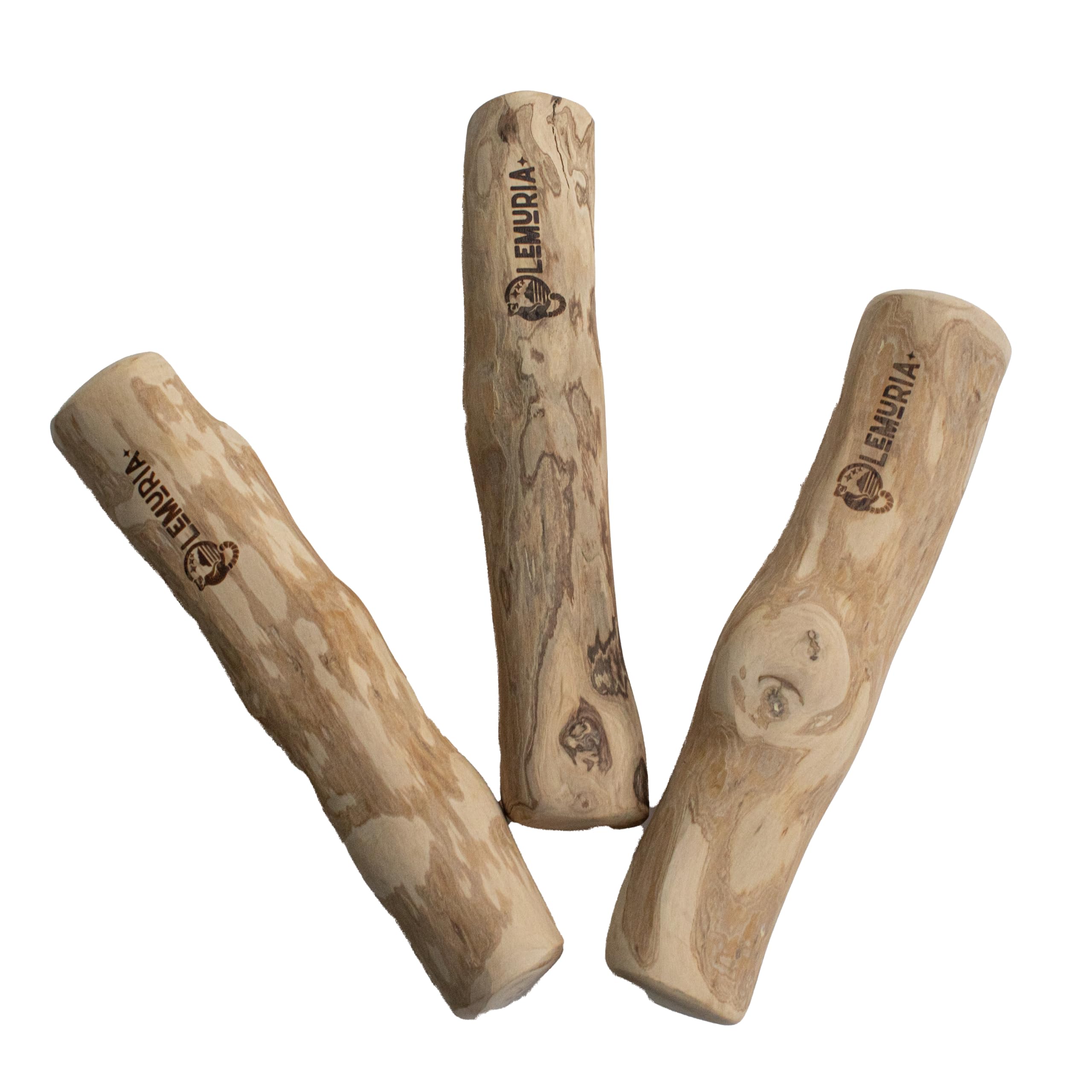 Lemuria Set Of 3 Coffee Wood Dog Chew Large Stick Toy, Natural Durable Real Wooden Bone Sticks For Dogs, Safe Dental Cleaning Ch