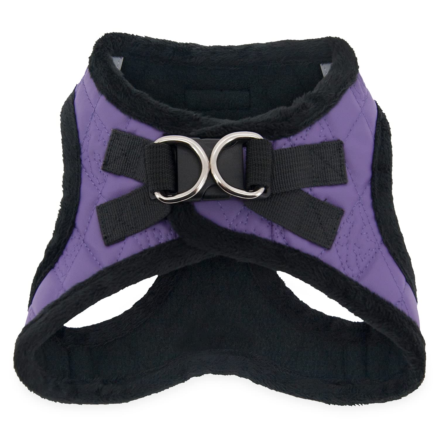 Voyager Step-In Plush Dog Harness - Soft Plush, Step In Vest Harness For Small And Medium Dogs By Best Pet Supplies - Purple Faux Leather, M (Chest: 16 - 18')