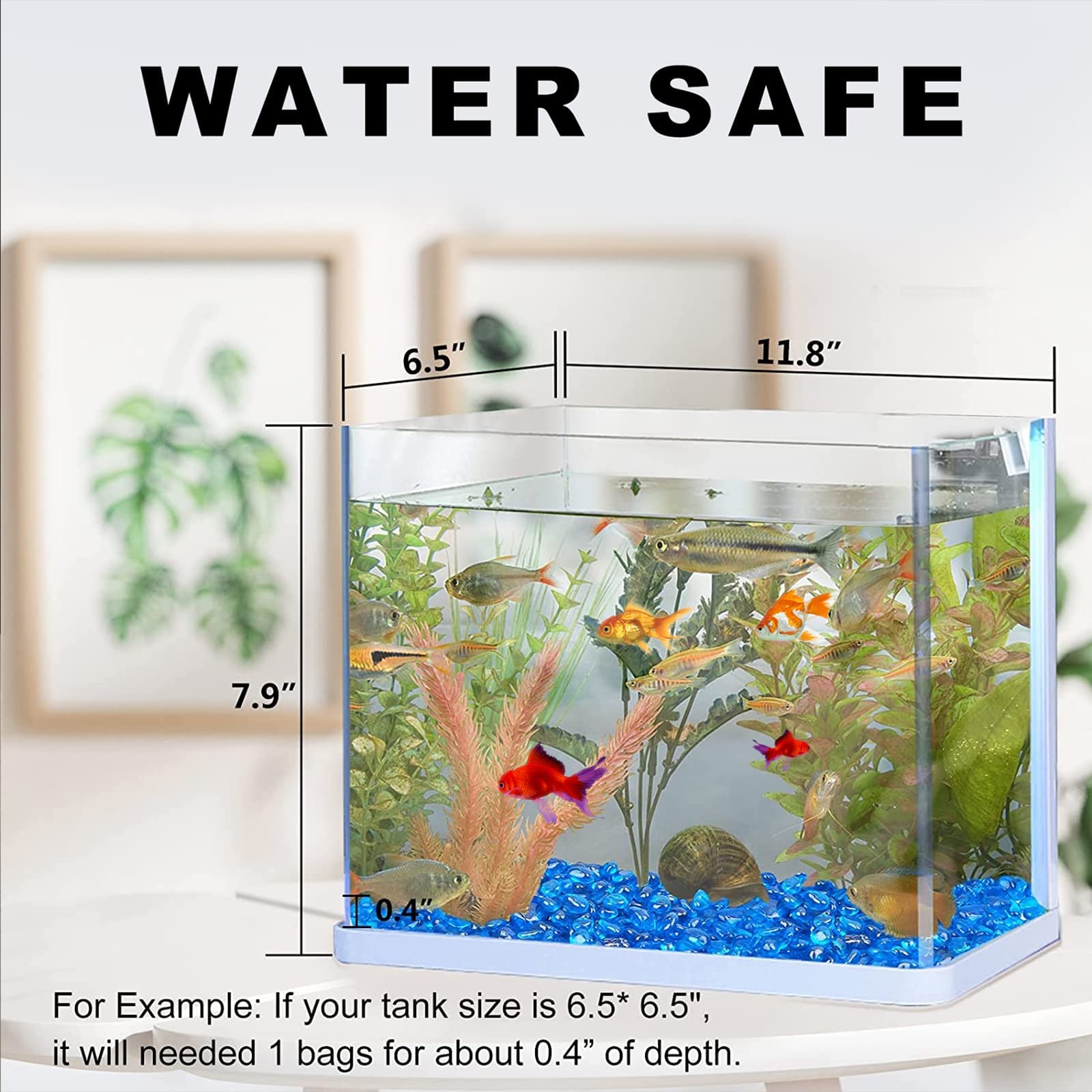 Keedolla Fish Tank Rocks Beads Aquarium 0.93LB, Clear Glass Pebbles Stones Gravel for Vases Fillers, Garden, Aquarium, Betta Fis