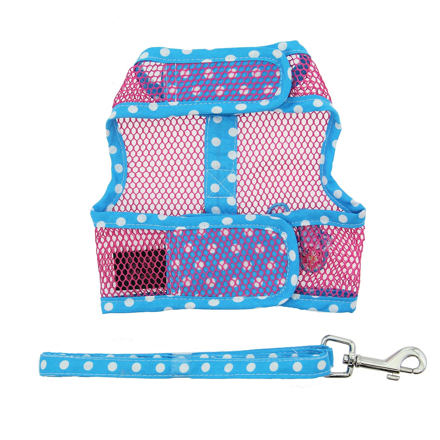 Doggie Design Cool Mesh Dog Harness Under The Sea Collection - Flip Flop Pink & Blue (M (16' - 19' Girth))