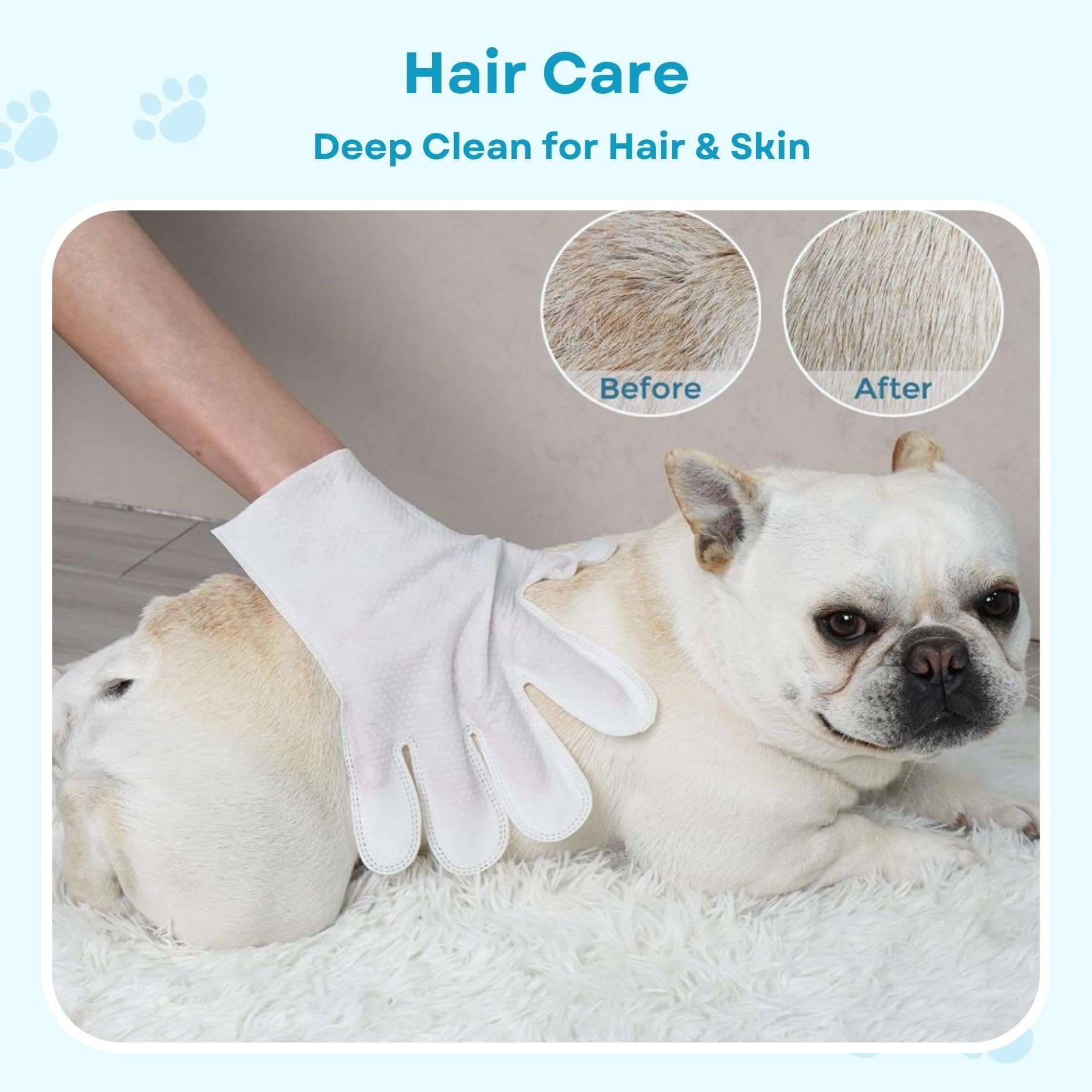 Cinokai-Pet Cleaning Wipes - Cat Cleaning Wipes & Dog Grooming Gloves -Pet Glove Wipes For Dogs And Cats - Deodorizing Grooming