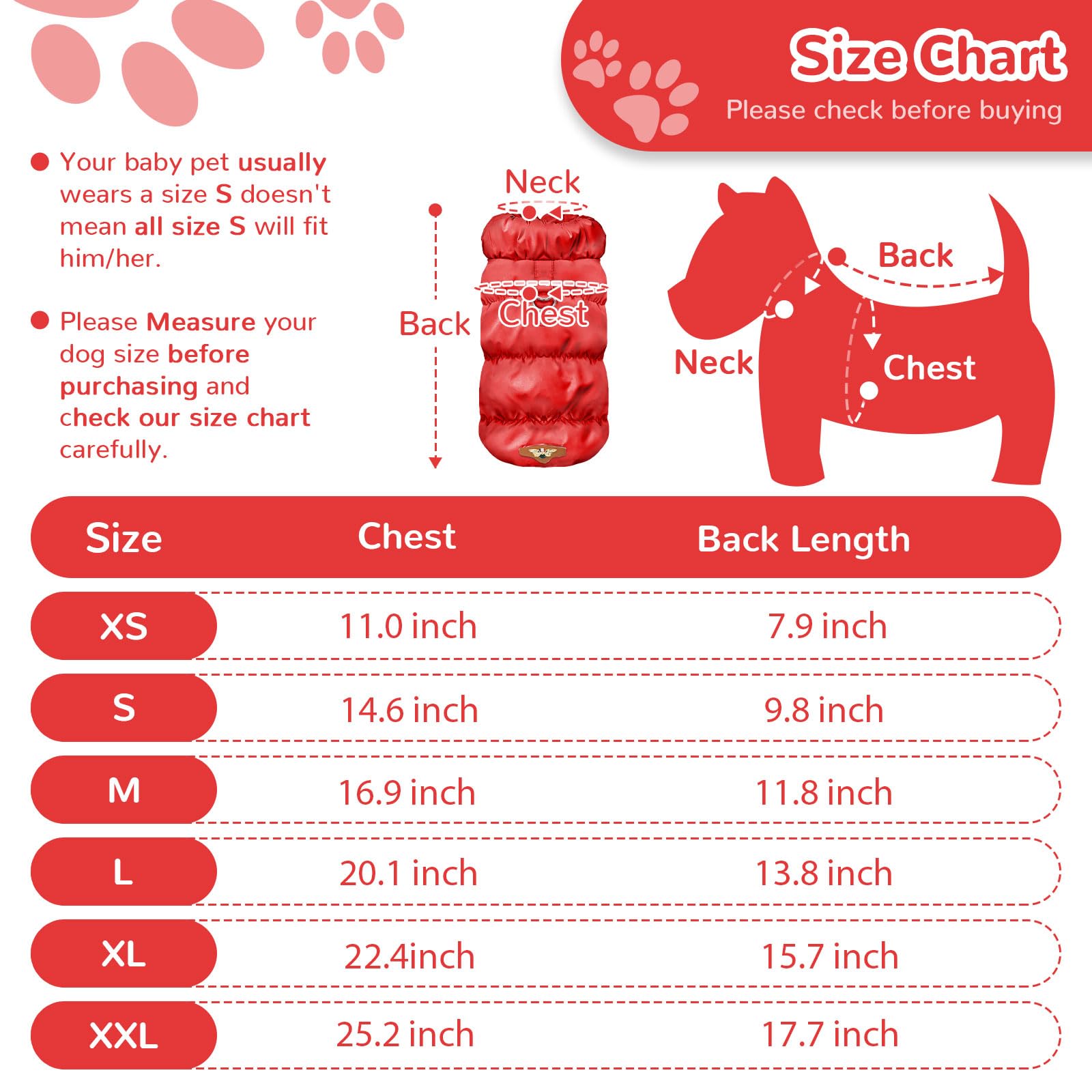 Abrrlo Winter Warm Cat & Dog Jacket - Small/Medium, Waterproof, Windproof, Fleece Vest With Harness Padded For Cold Weather & Sn