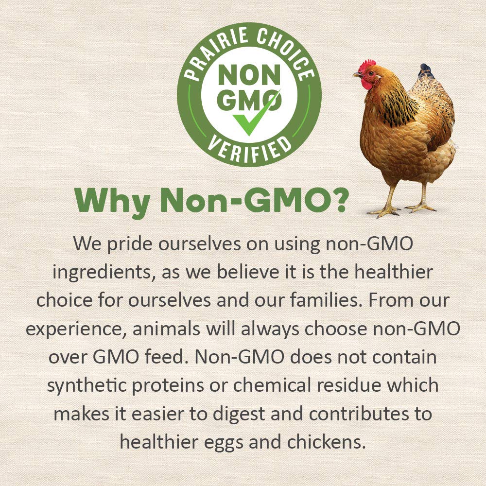 Prairie's Choice Non-GMO Chicken Feed - Layer Formula, 25lbs, Model L-25
