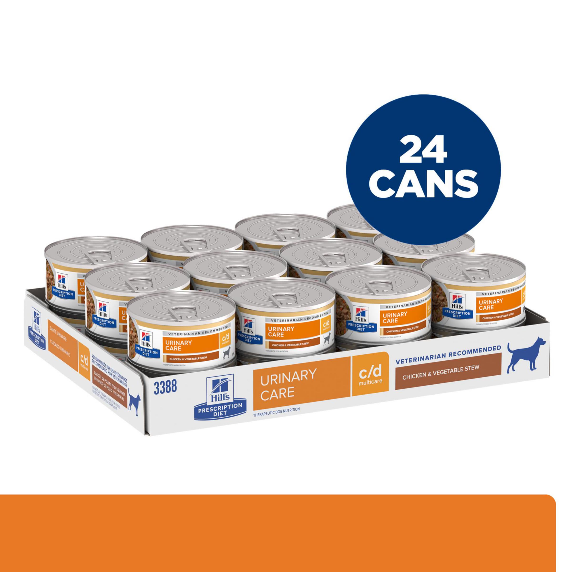 Hills Prescription Diet c/d Multicare Urinary Care Chicken & Vegetable Stew Wet Dog Food, Veterinary Diet, 5.5 oz. Cans, 24-Pac