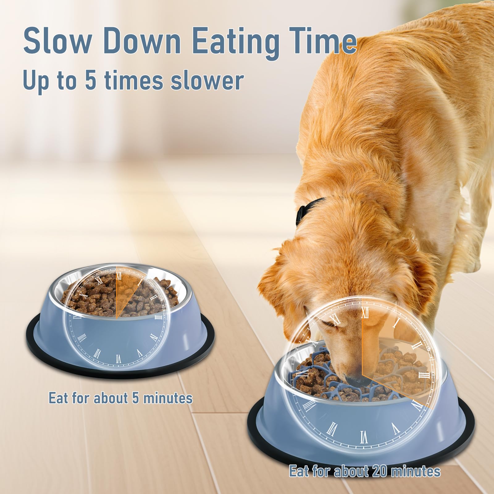 Slow Feeder Insert For Dog Bowl With Upgraded Large Suction Cups, Anti Slip Cuttable Anti-Chocking Snow Slow Feeding Healthy Eat