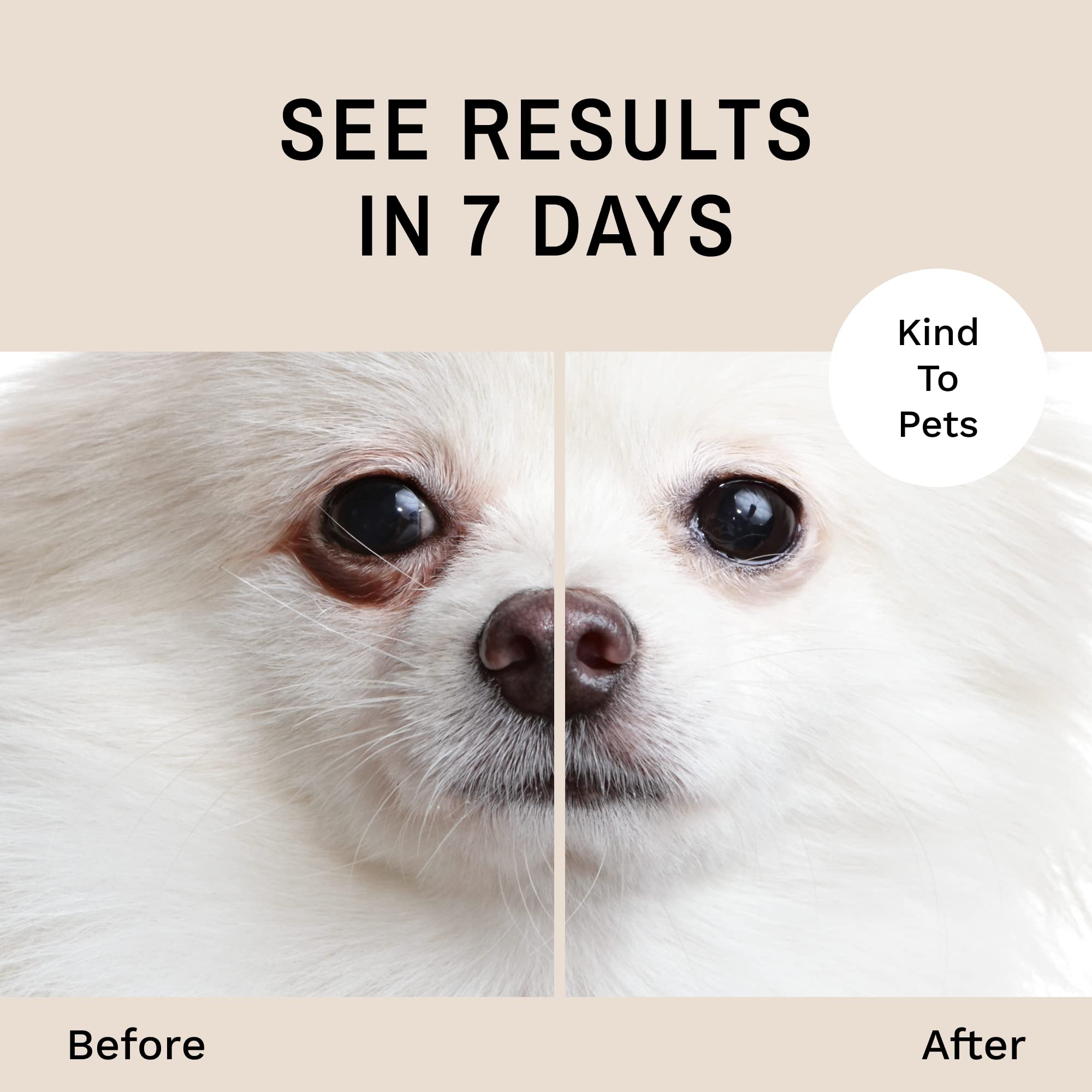 Eye Envy Tear Stain Remover Powder for Dogs and Cats. 100% Natural, Safe. Apply Around Eyes. Absorbs and Repels Tears. Keeps Are