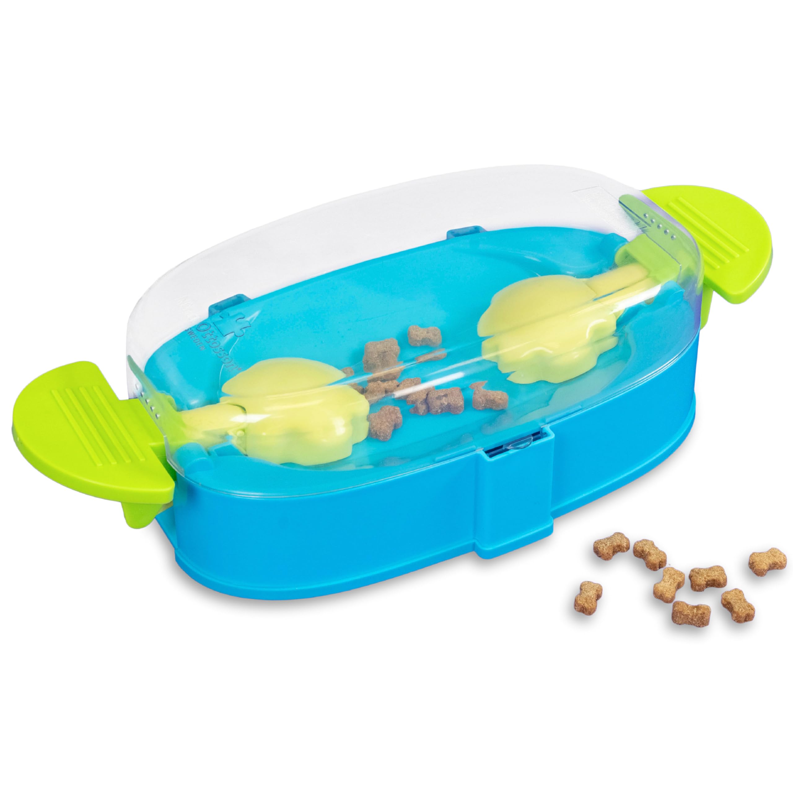 Outward Hound by Nina Ottosson Paw N Play Dog Treat Puzzle, Level 2 Intermediate Enrichment Toy, Blue, Small