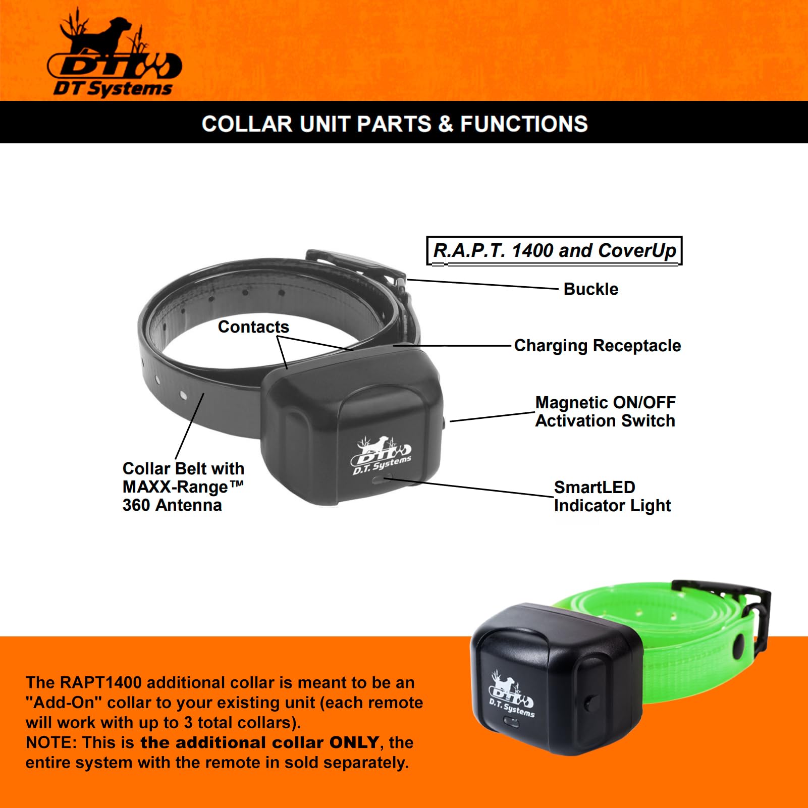 Addon Collar For Rapt1400 - Green
