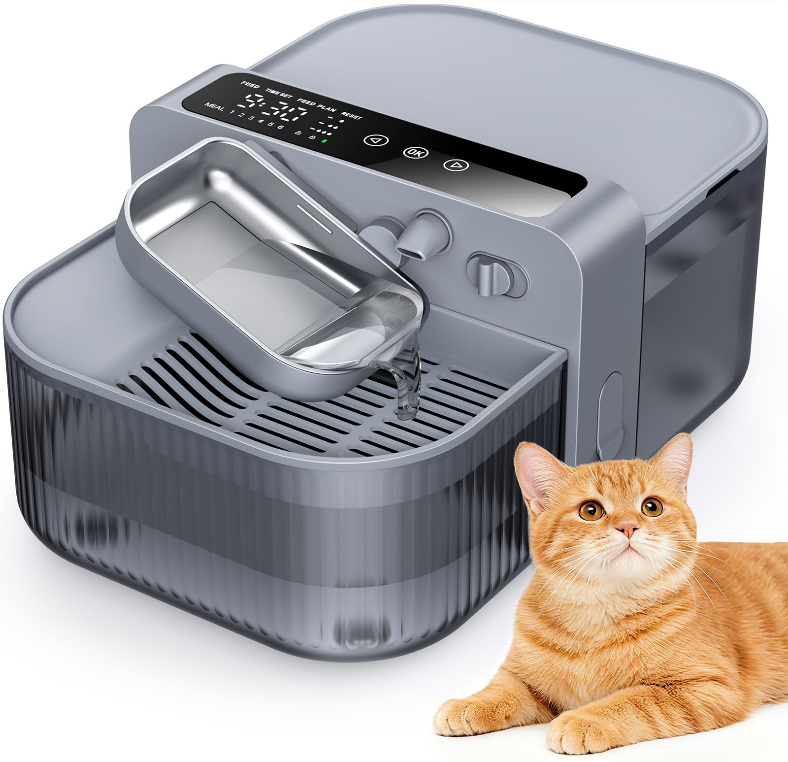 Chumajor Wireless Cat Water Fountain with No Filters, 180-Day Battery & Precision Flow Control,3.5L Smart Pet Water Dispenser wi