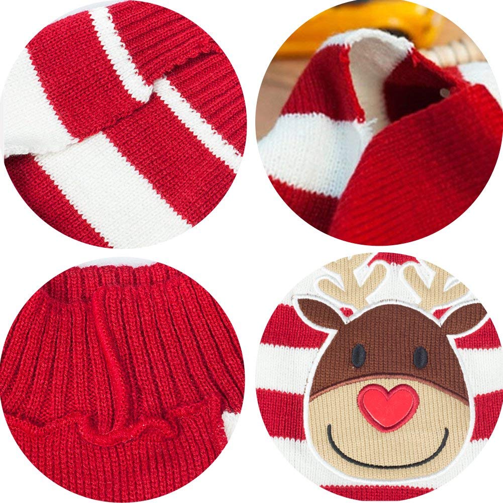 BOBIBI Dog Sweater Christmas Pet Cat Winter Knitwear Warm Clothes