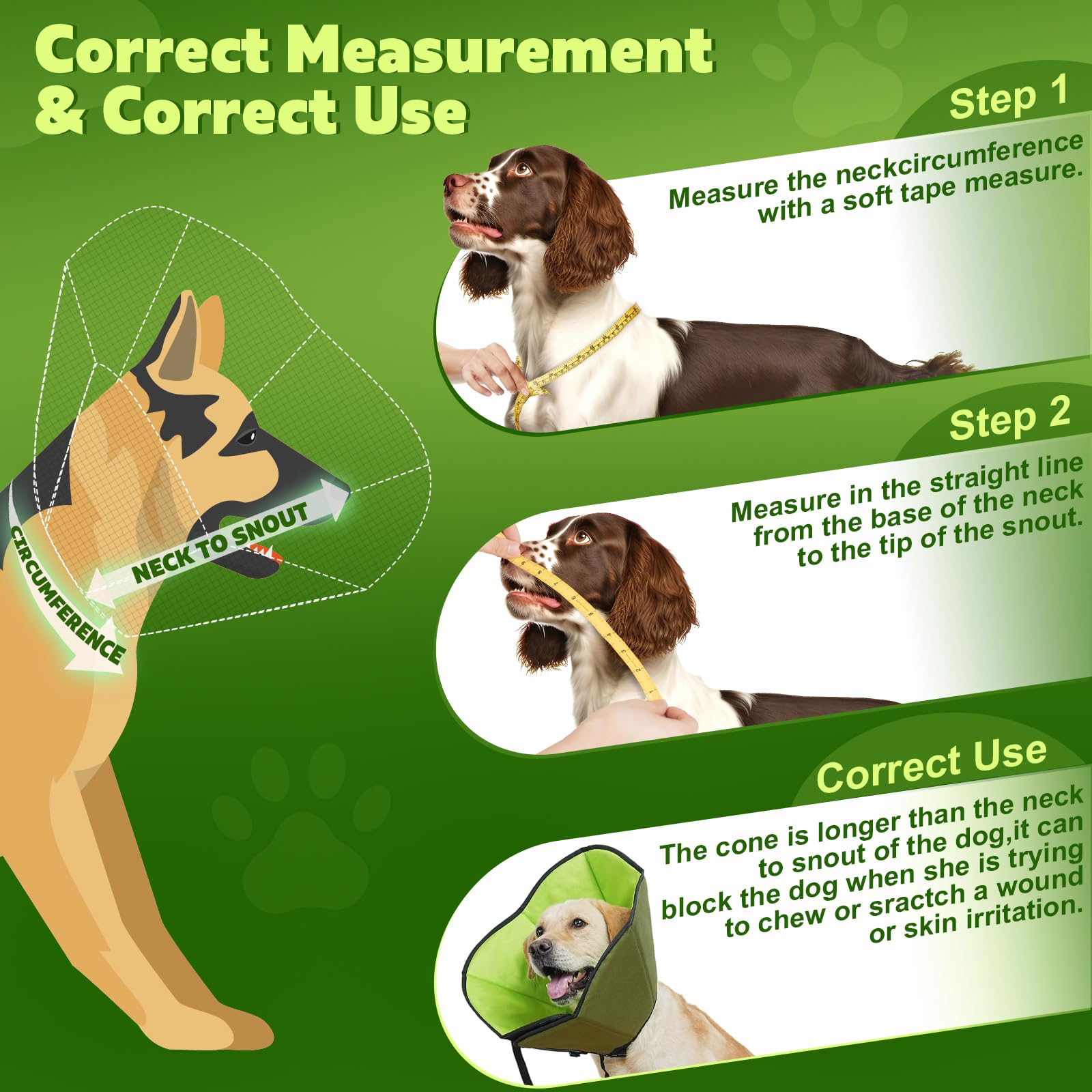 Soft Dog Cone After Surgery: Comfortable Dog Cones Collar for Stop Licking Biting - Adjustable Elizabethan Collar for Dogs fit f