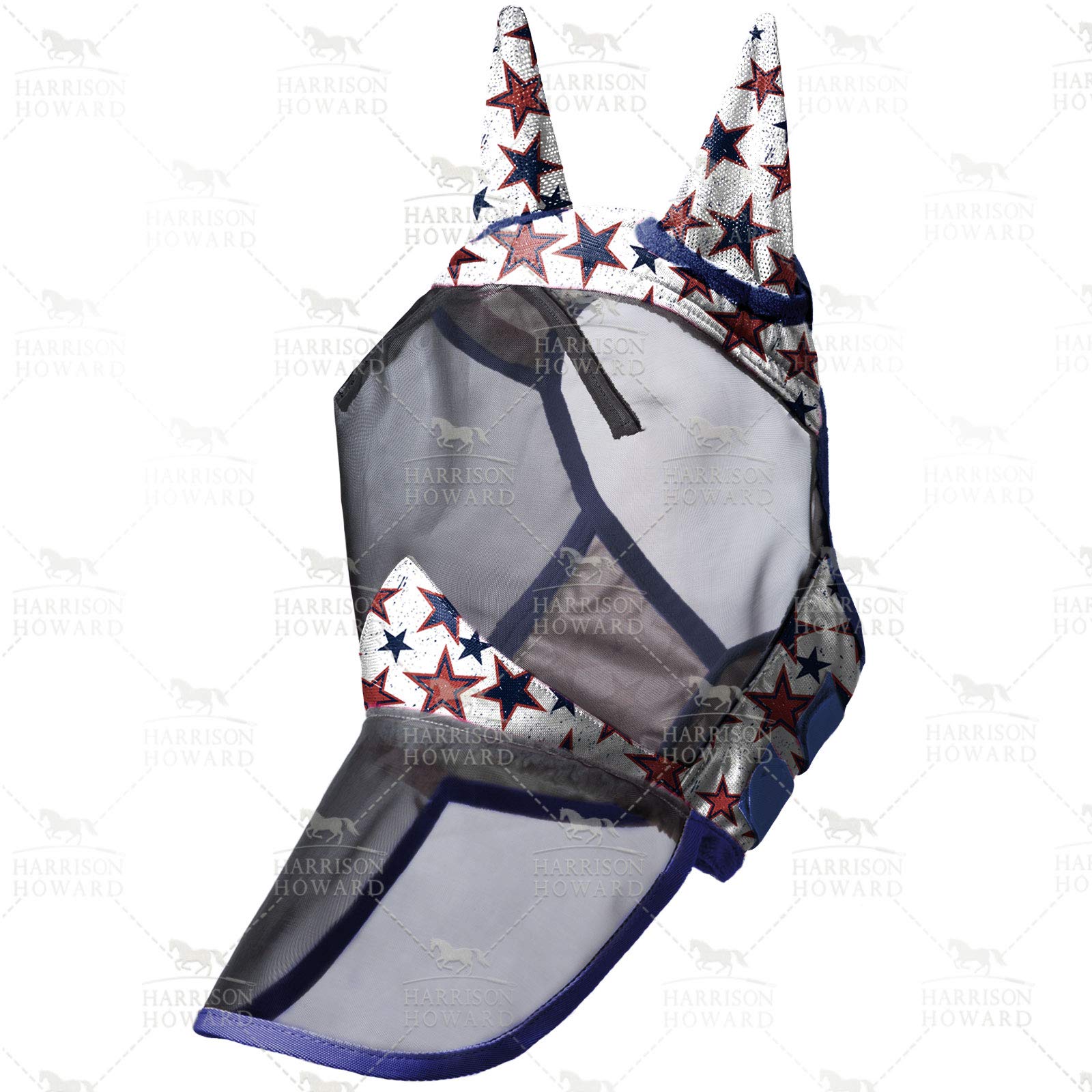 Harrison Howard LumiVista Horse Fly Mask Long Nose with Ears UV Protection for Horse Dream Star M Cob