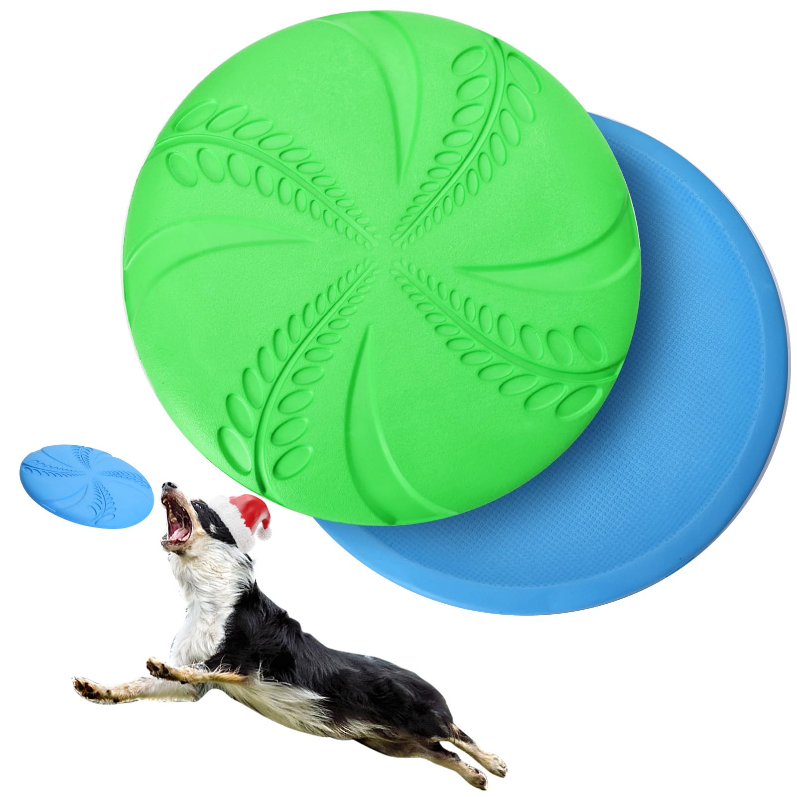 Nobleza 2 Pack Dog Flying Disc, Flexible Floatable Dog Disc Toy for Long-Distance Flies and Floats, Lightweight Soft Flying Disc