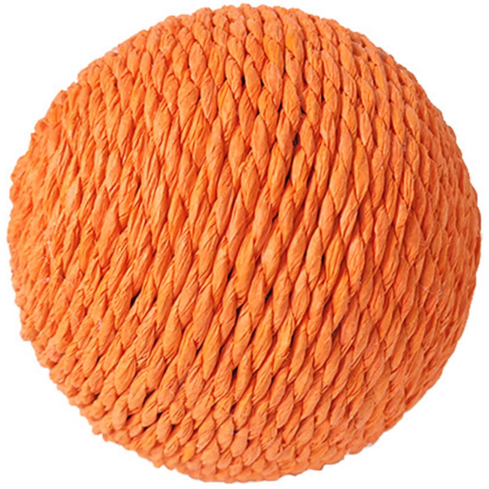 Extra Large 4-Inch Sisal Cat Ball Toy (Orange)