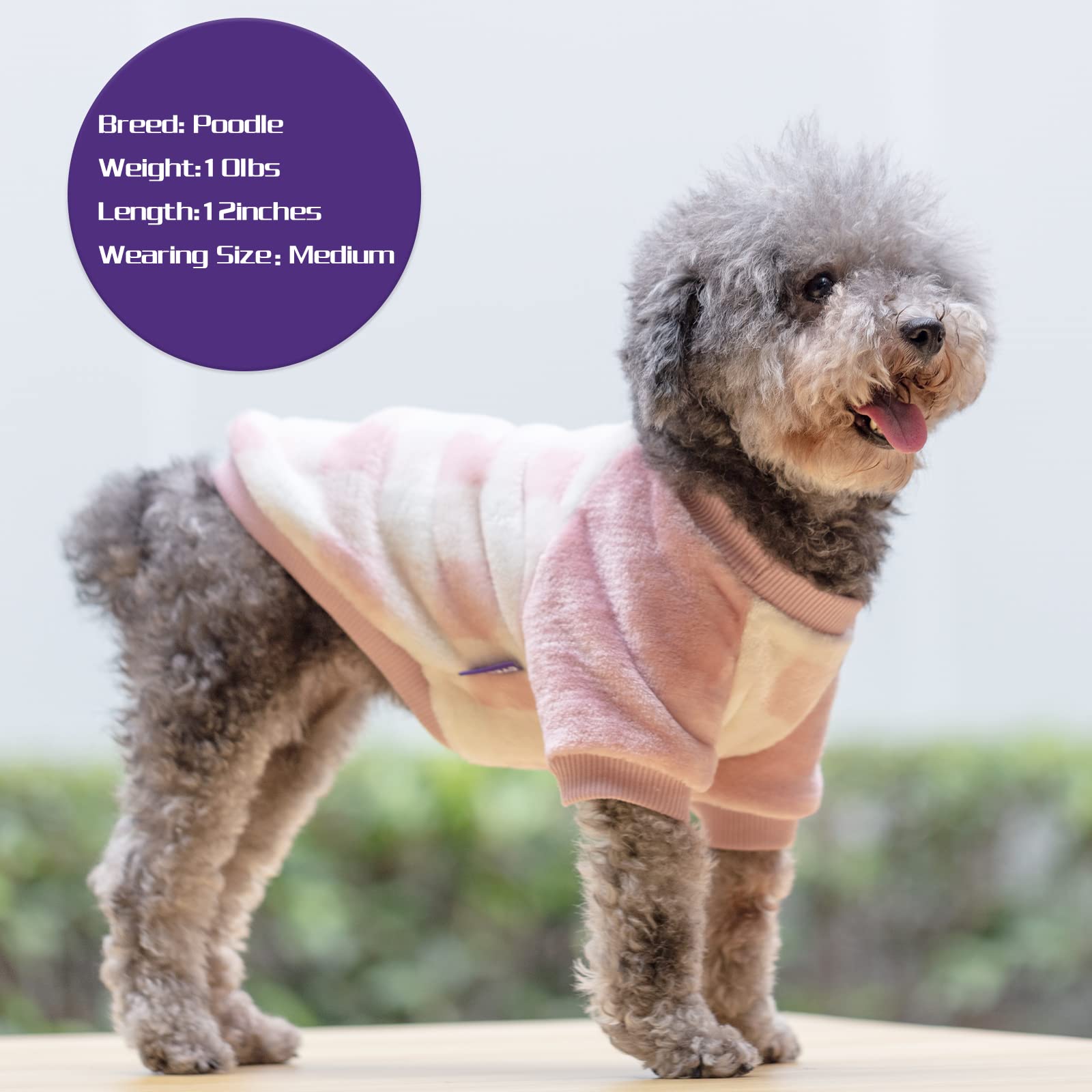 Cyeollo Dog Sweater Buffalo Plaid Dog Flannel Winter Sweatshirt Coats Pink Dog Clothes For Small Dogs Size Xl