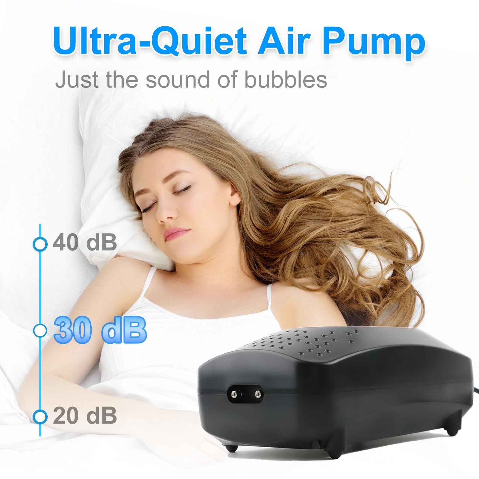 Providing a Comfortable Oxygen Massage for Fish,12W Dual-Outlet Ultra-Quiet Aquarium Air Pump - Adjustable Flow Rate, Suitable f