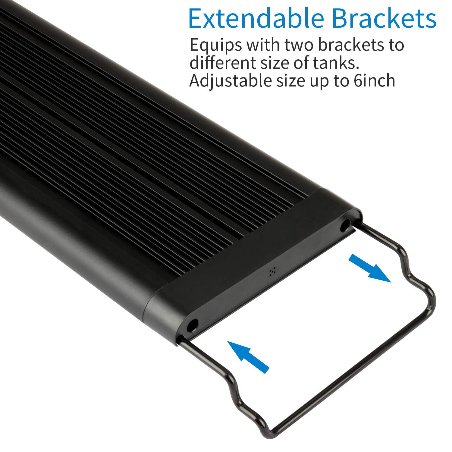 Led Aquarium Light, Full Spectrum Fish Tank Led Light With Aluminum Alloy Shell Extendable Brackets (48-54 In)