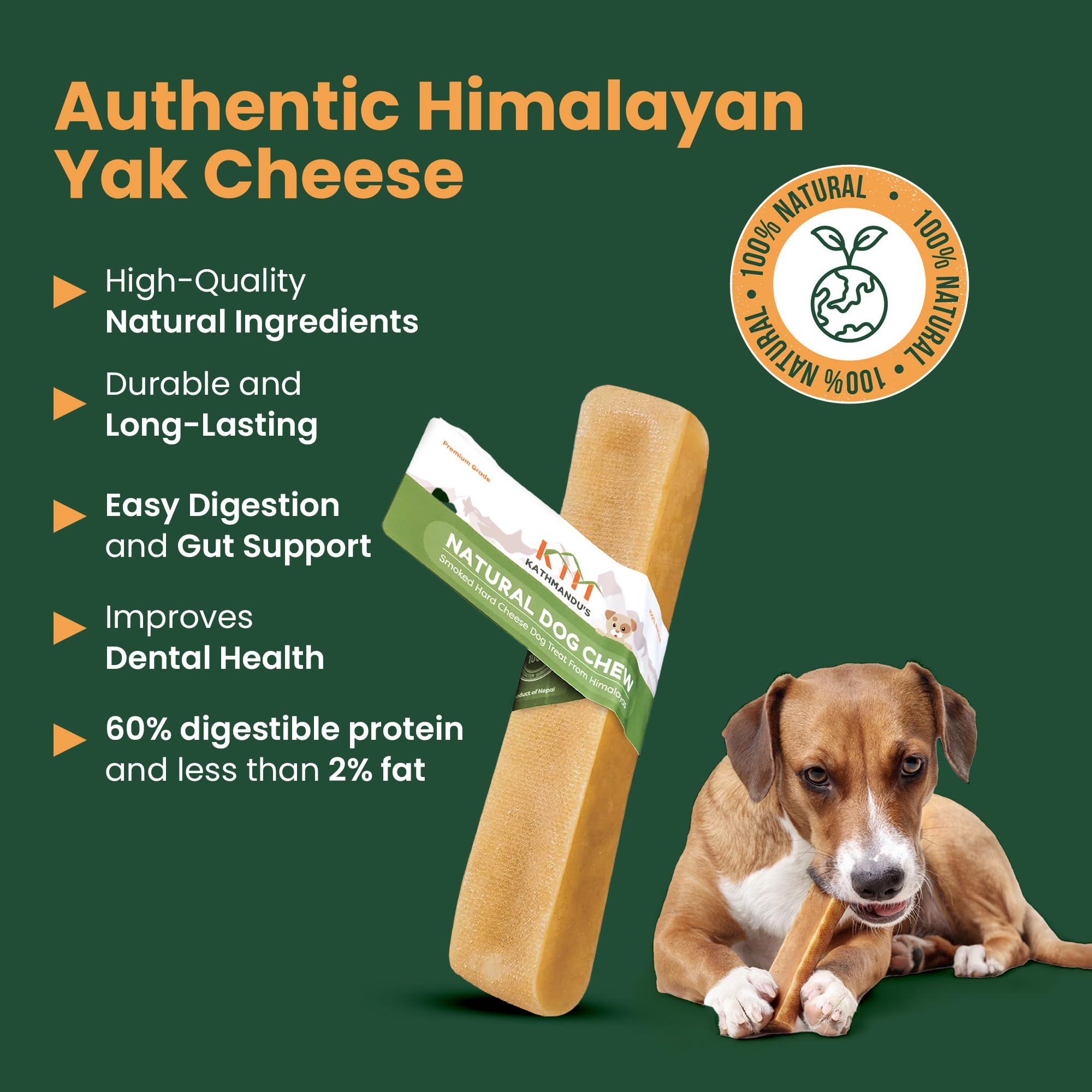 Authentic Himalayan Yak Cheese for Dogs - XXLarge (Pack of 1) - Sourced from Pristine Himalayan Foothill, Rawhide-Free, NO prese