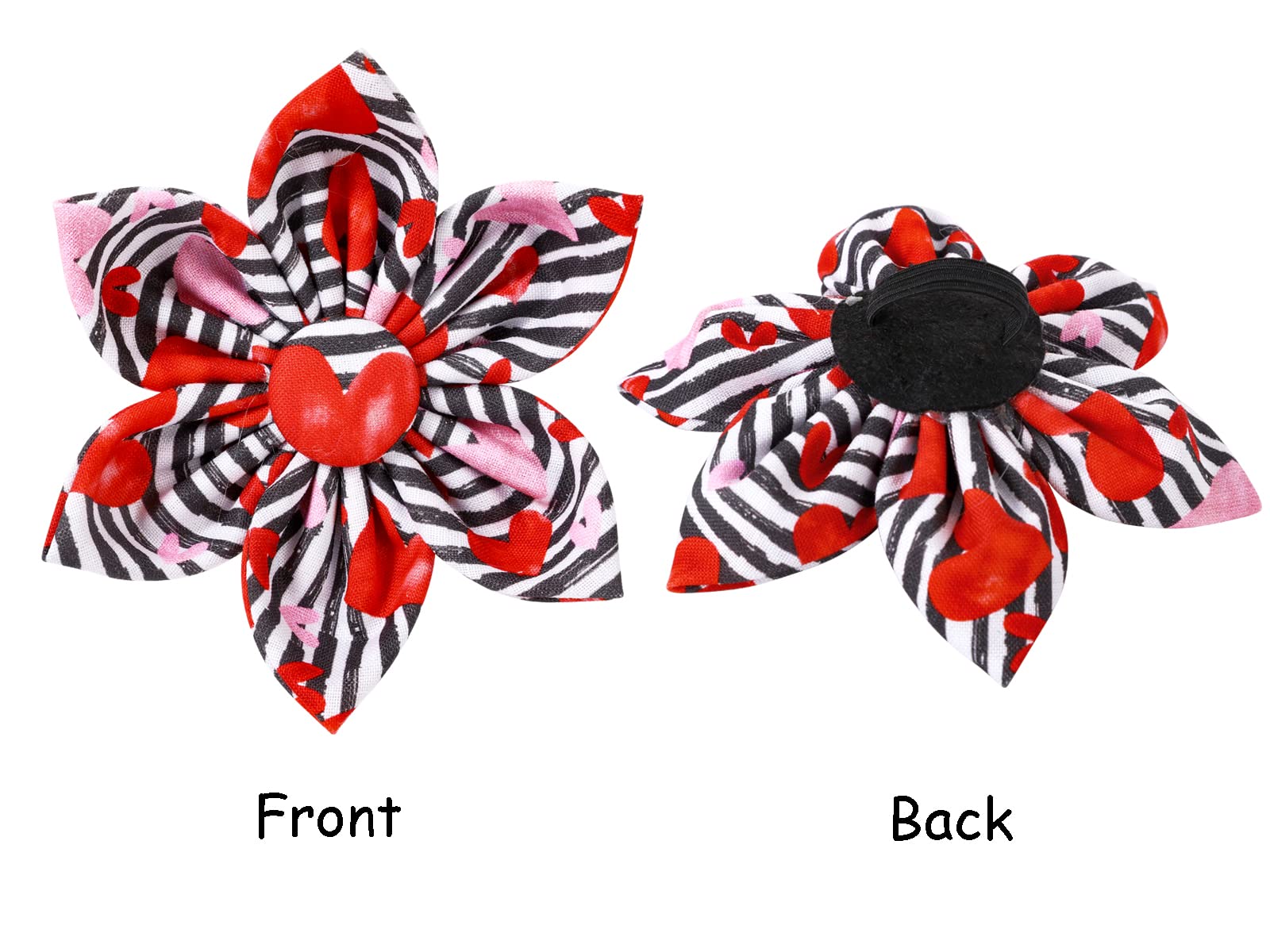 Lionet Paws Valentines Day Dog Collar With Flower, Dog Flower Collar With Metal Buckle For Dogs, Adjustable Comfortable Dog Collar Girl Gift, M, Neck 13.5-22 In