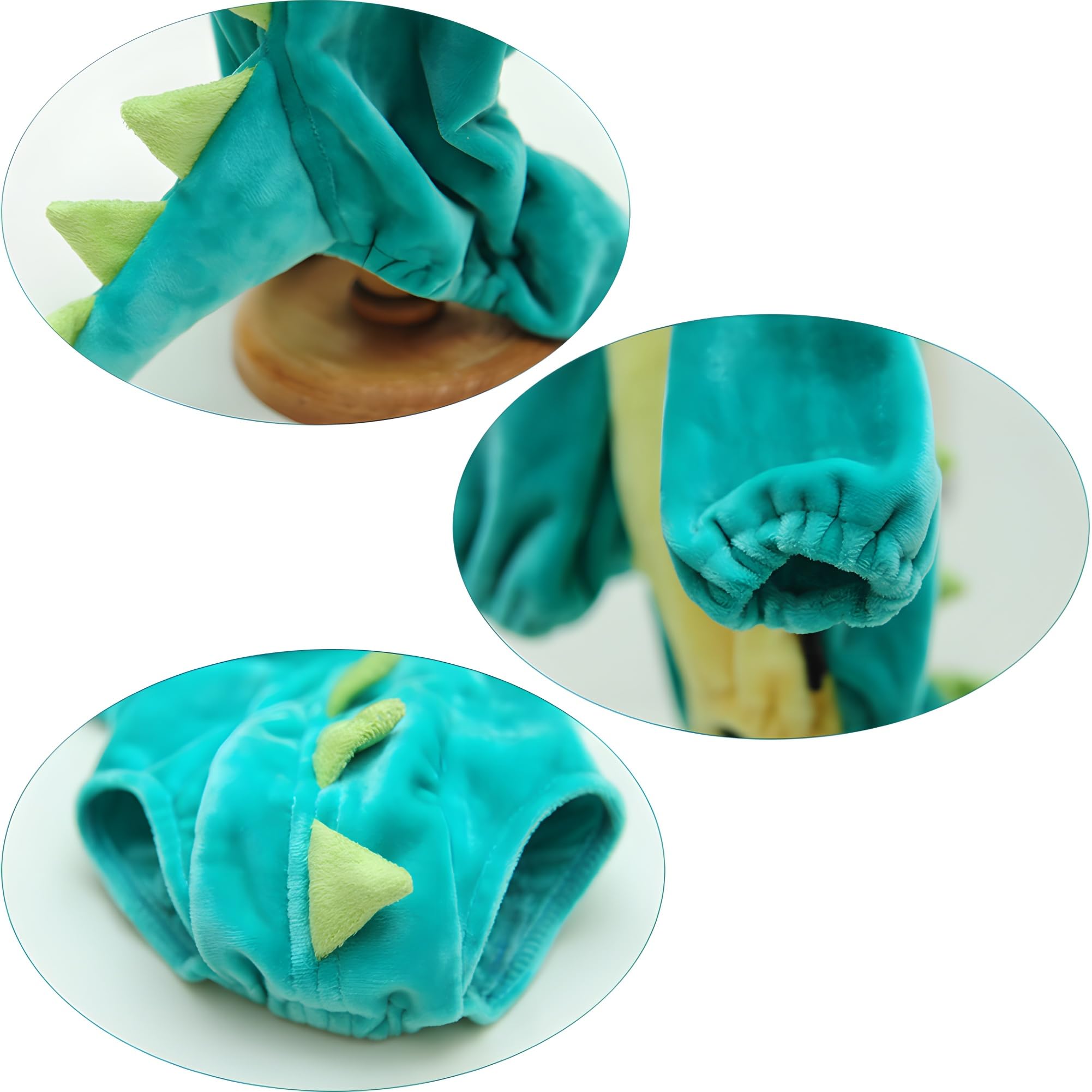 Delifur Dinosaur Dog Halloween Costume Pet Dino Hoodie For Small Dogs Cats (L, Green)