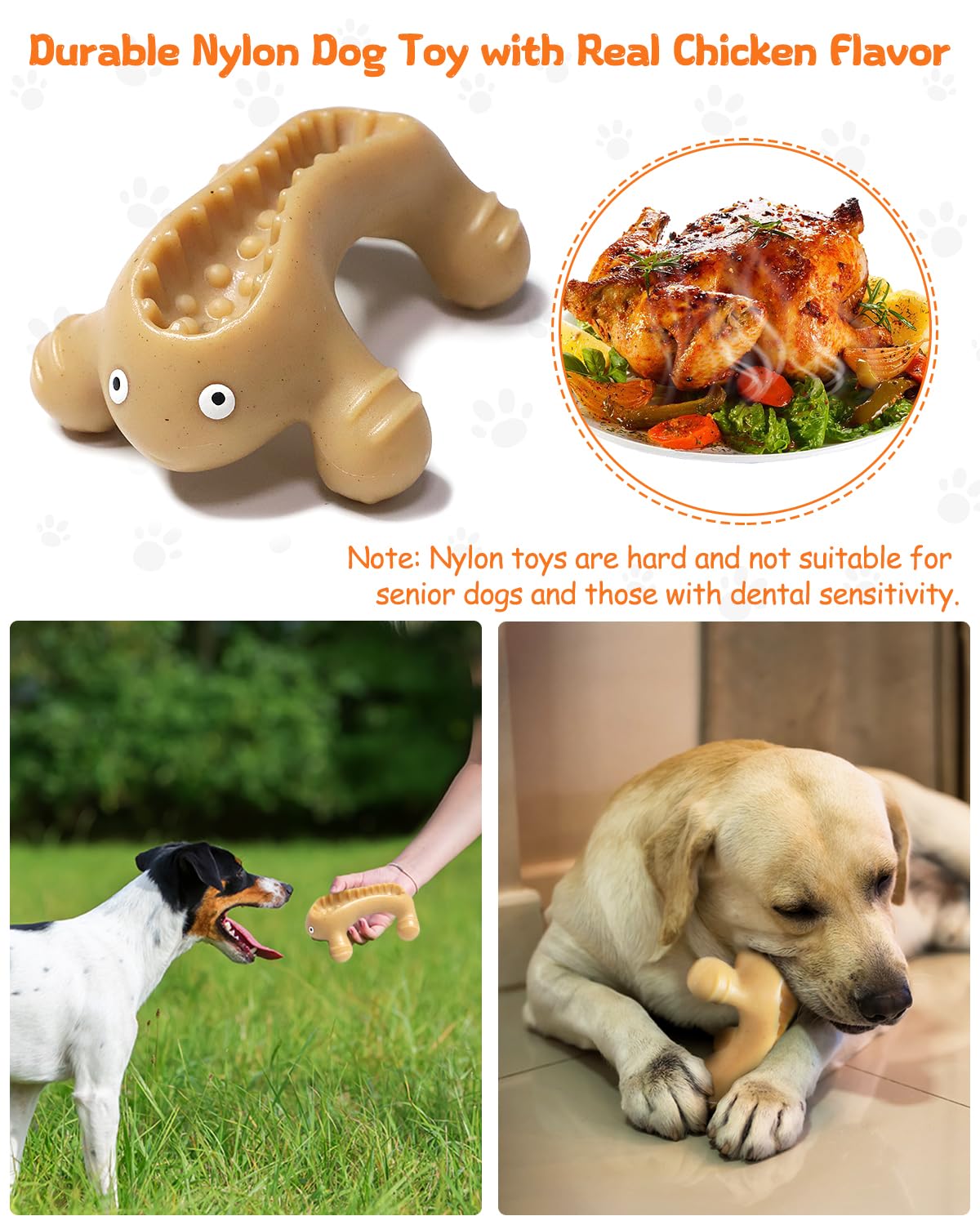 Krauzpet Dog Toys For Aggressive Chewers Large Medium Breed, Interactive Treat Dispenser Chew Toy To Keep Dogs Busy, Indestructi