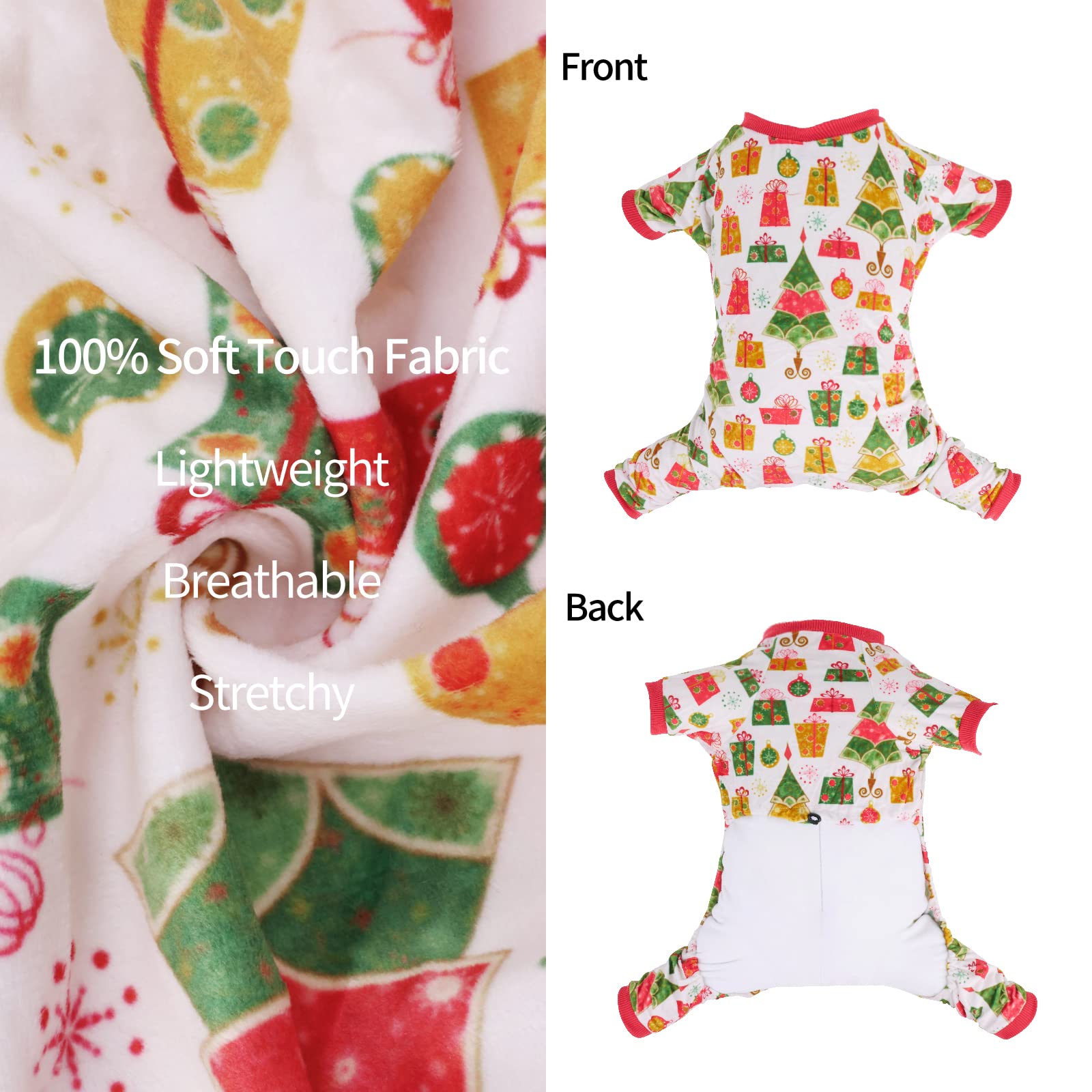 Cutebone Dog Pajamas Christmas Tree Dog Apparel Dog Jumpsuit Pet Clothes Pajamas P17Xs