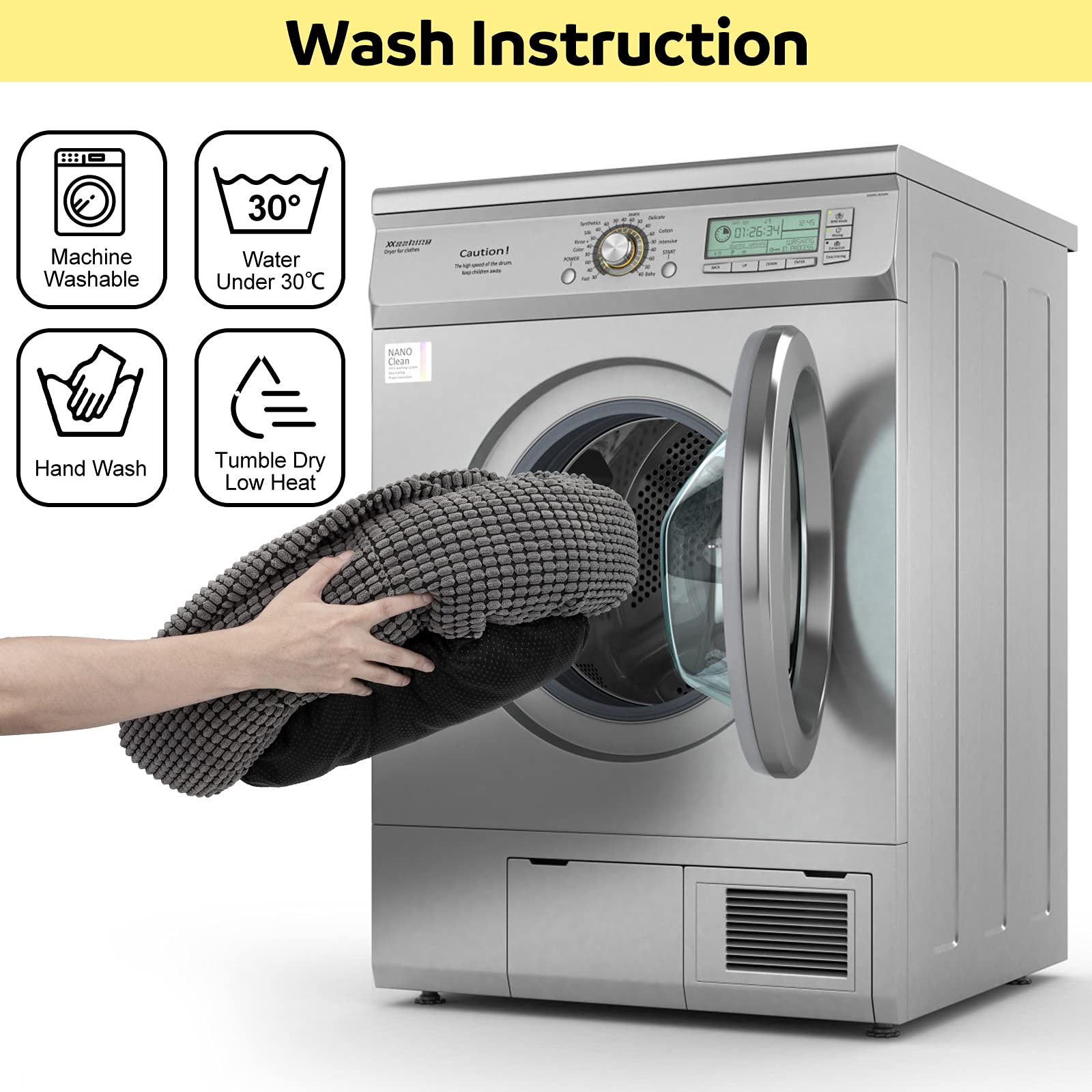 Siwa Mary Dog Bed With Attached Blanket For Small Dogs Or Cats, Soft Plush Cozy Donut Cuddler Hooded Pet Beds Washable. Round Puppy Bed Orthopedic, Calming Cat Cave Bed. Anti-Slip Bottom 26Inch