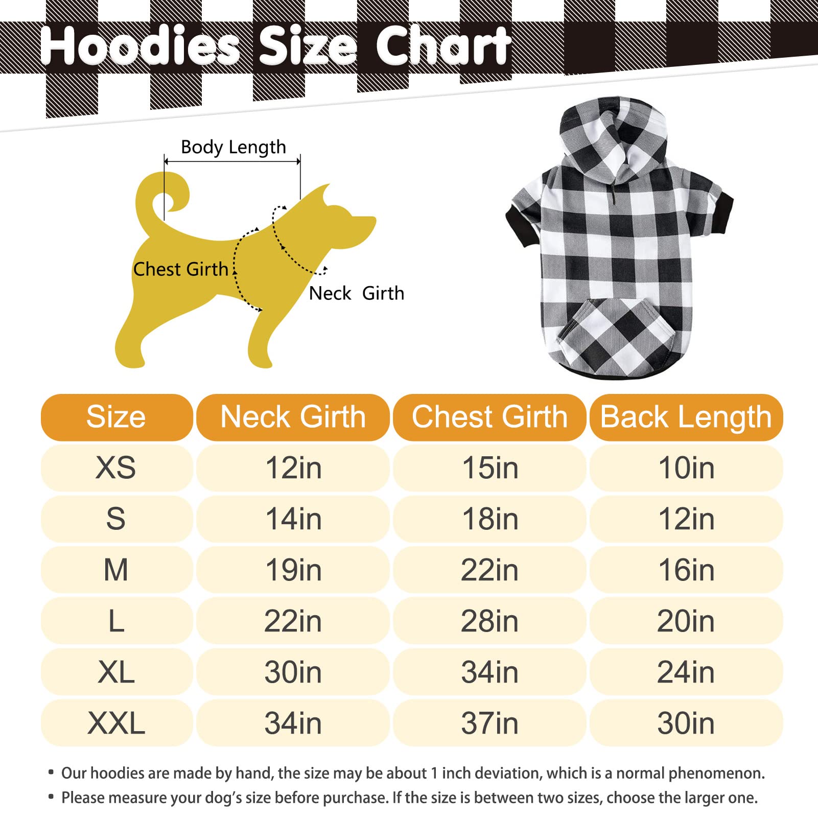 Plaid Dog Hoodie Pet Clothes Sweaters With Hat